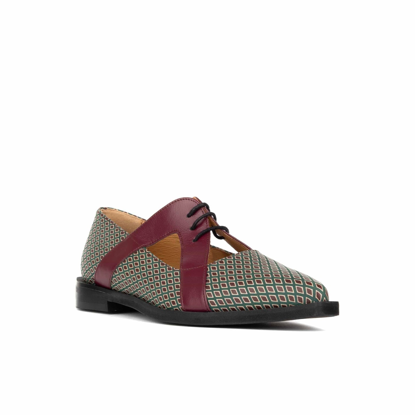 Harlowe - Burgundy & Green Diamond Womens Shoes Embassy London 