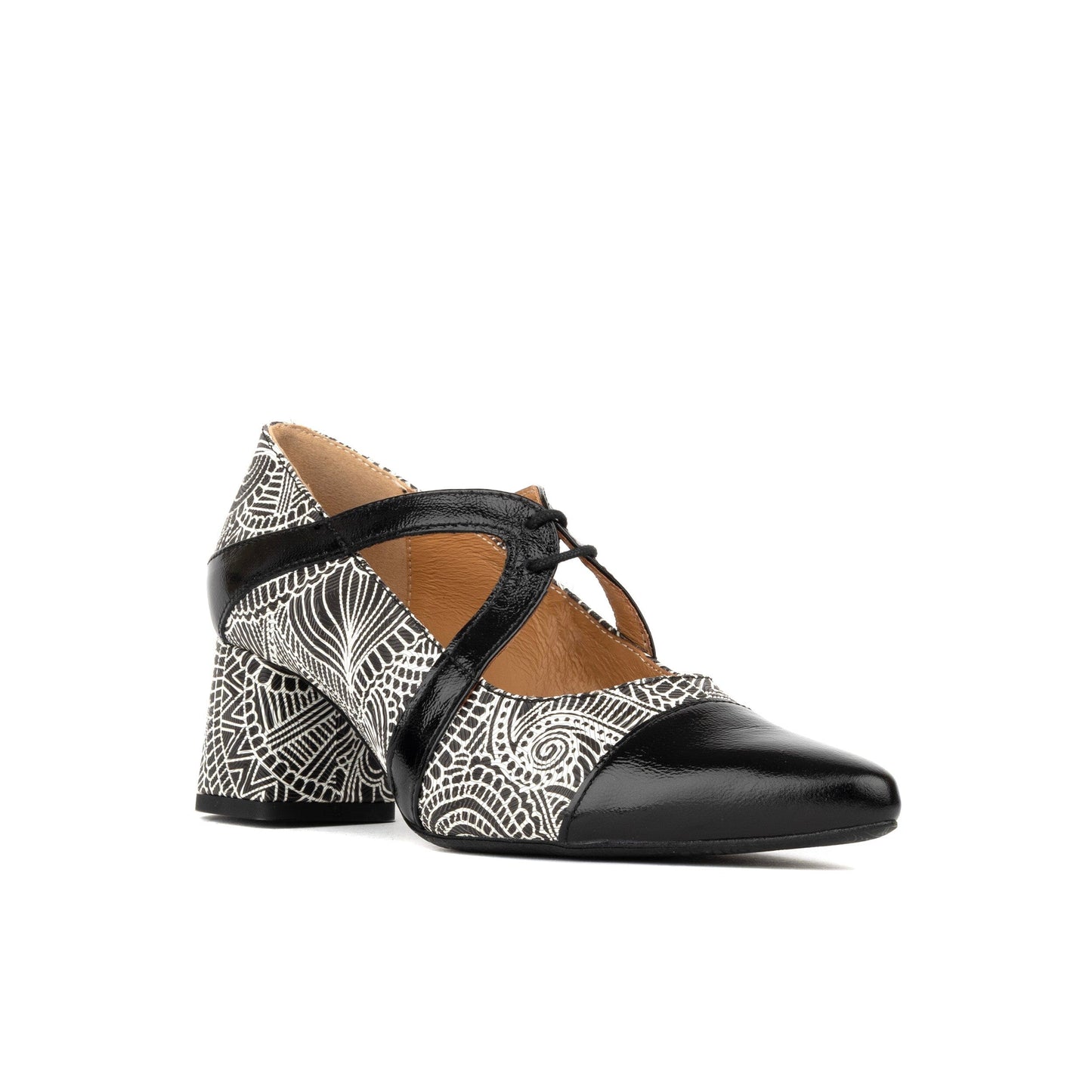 Harlowe High - Black & White & Graphic Print Womens Heels Embassy London 