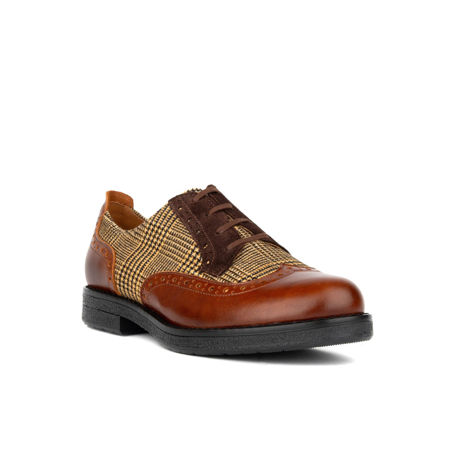 The Artist - Brown & Brown Check Womens Shoes Embassy London 
