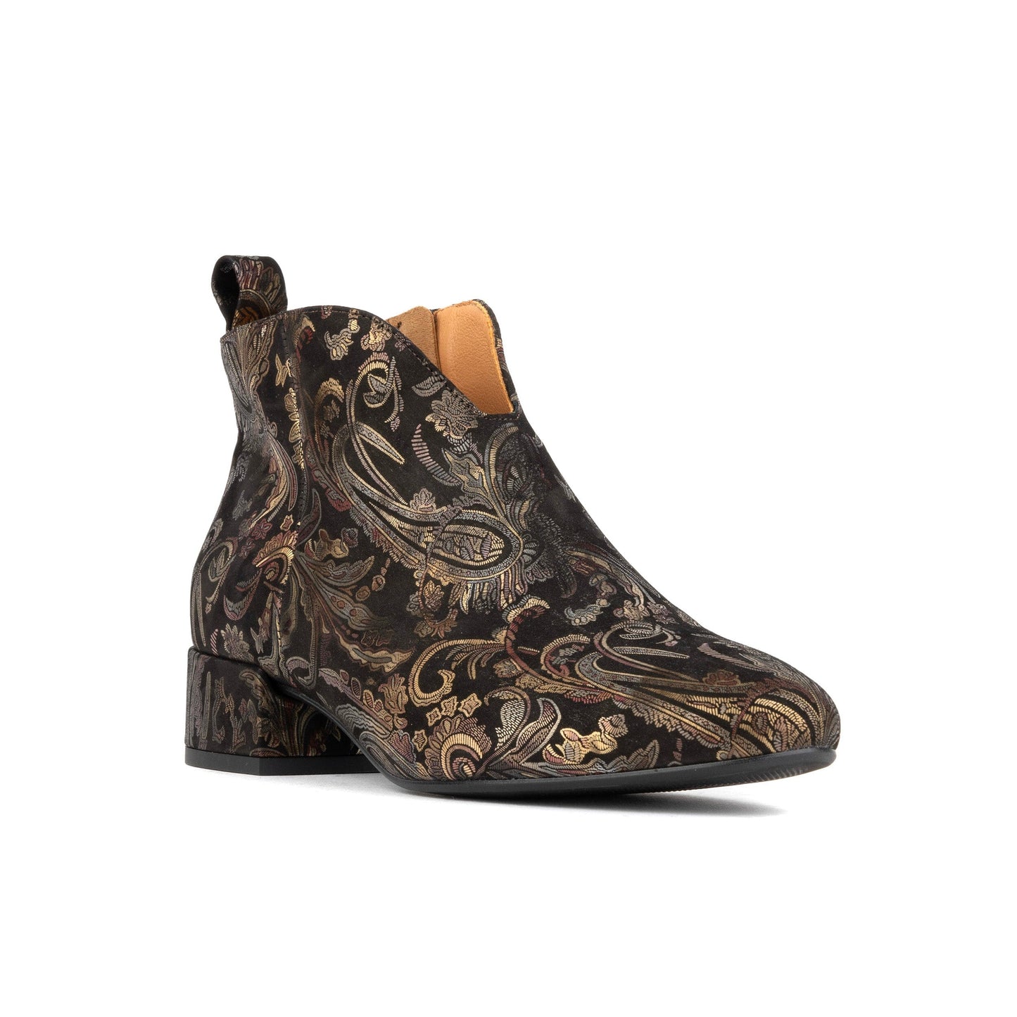 Iris - Black & Gold & Burgundy Womens Ankle Boots Embassy London 