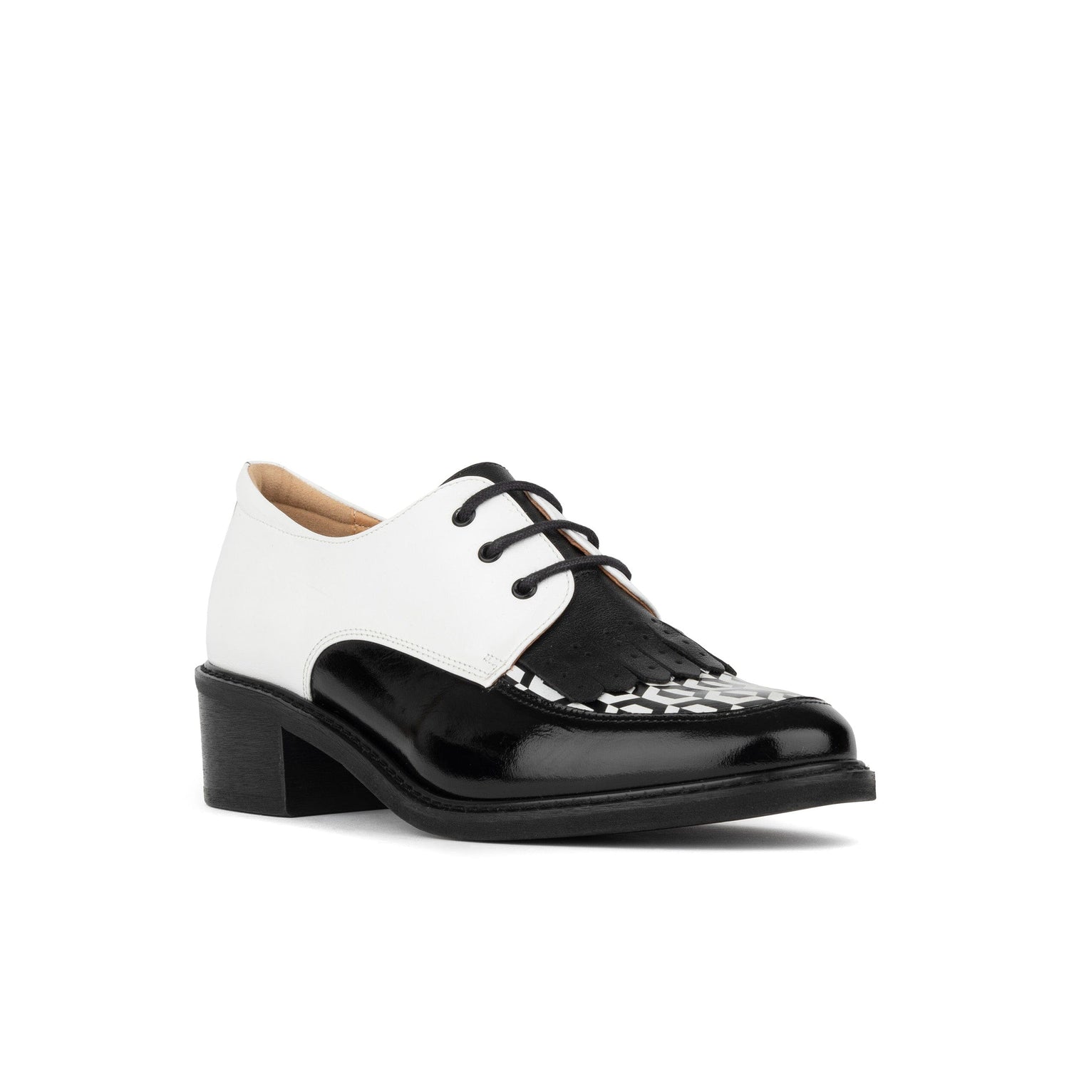 Retro Tone - Black & White Hexa Womens Heels Embassy London 