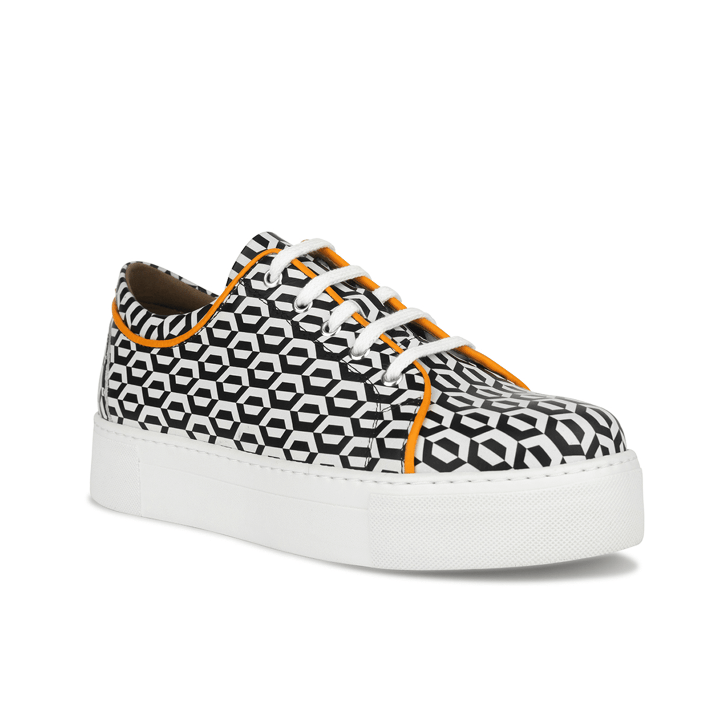 Camila - Black & White Hexa Womens Trainers Embassy London 