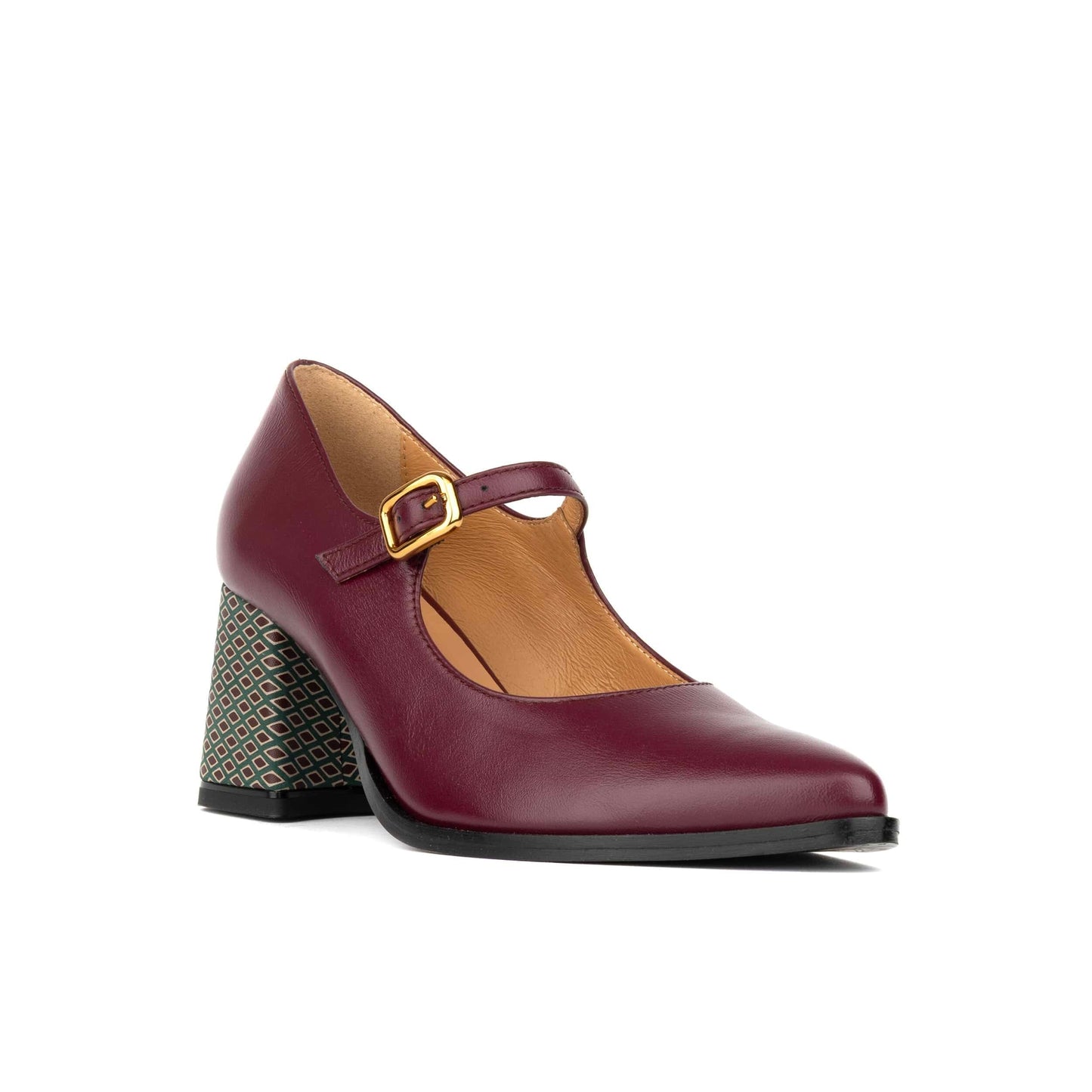 Hyde - Burgundy & Green Diamond Womens Heels Embassy London 