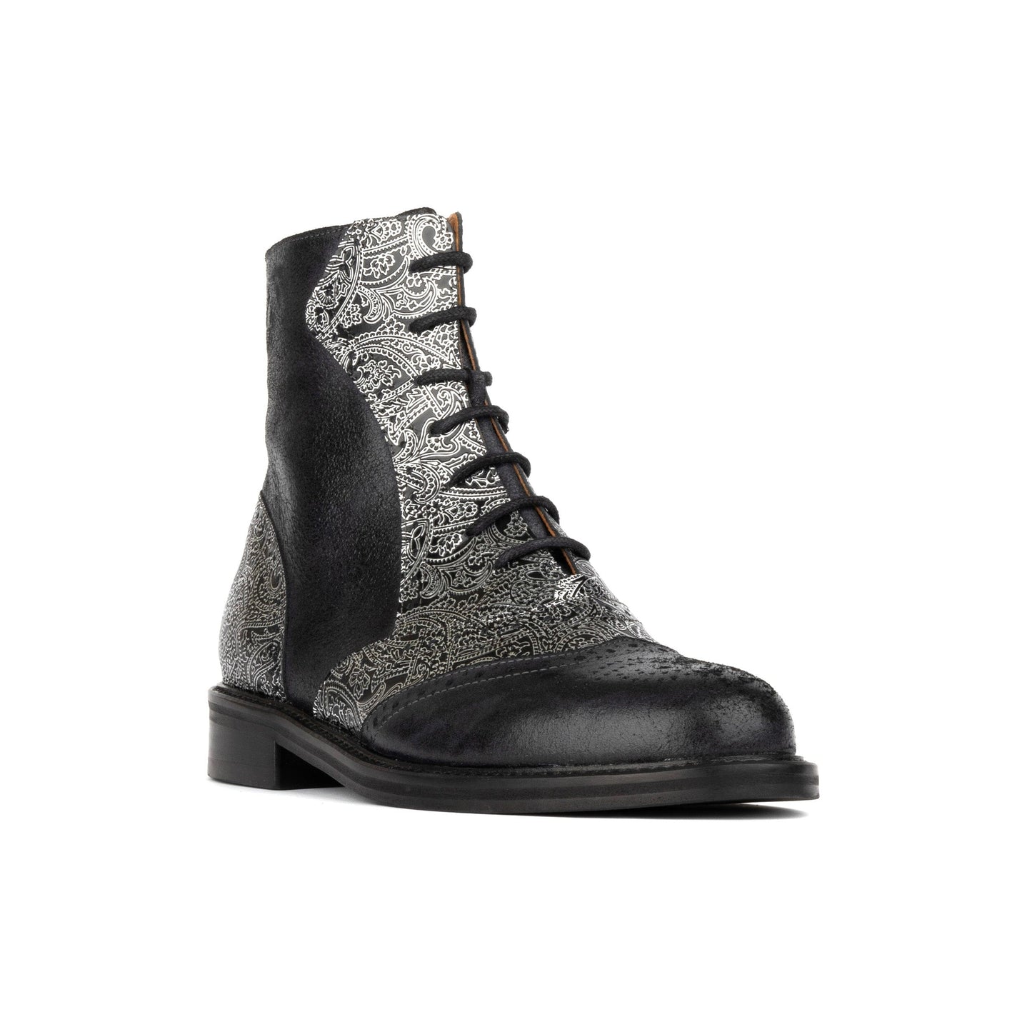 Brick Lane Boots - Black & Silver Womens Ankle Boots Embassy London 