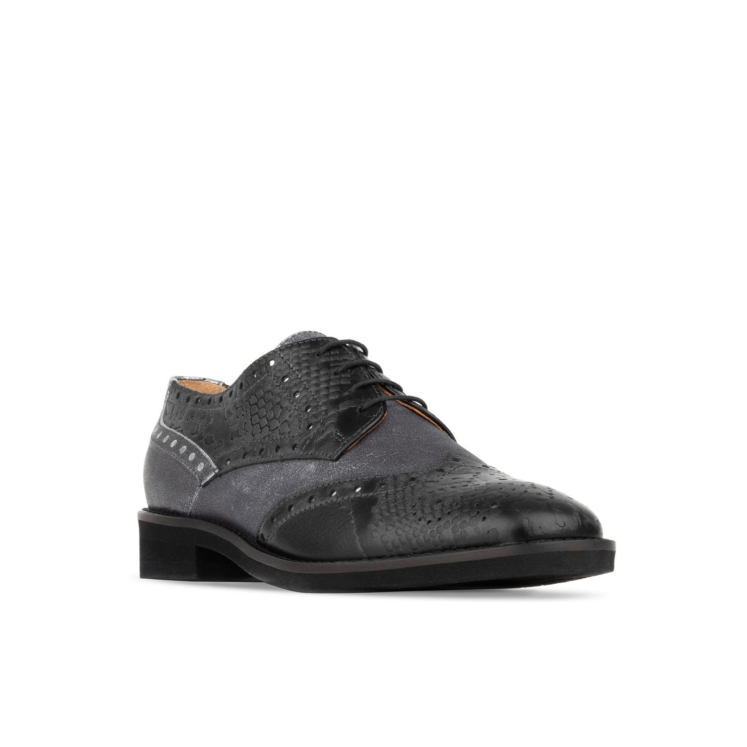 Eton - Black & Grey Womens Oxfords Embassy London 