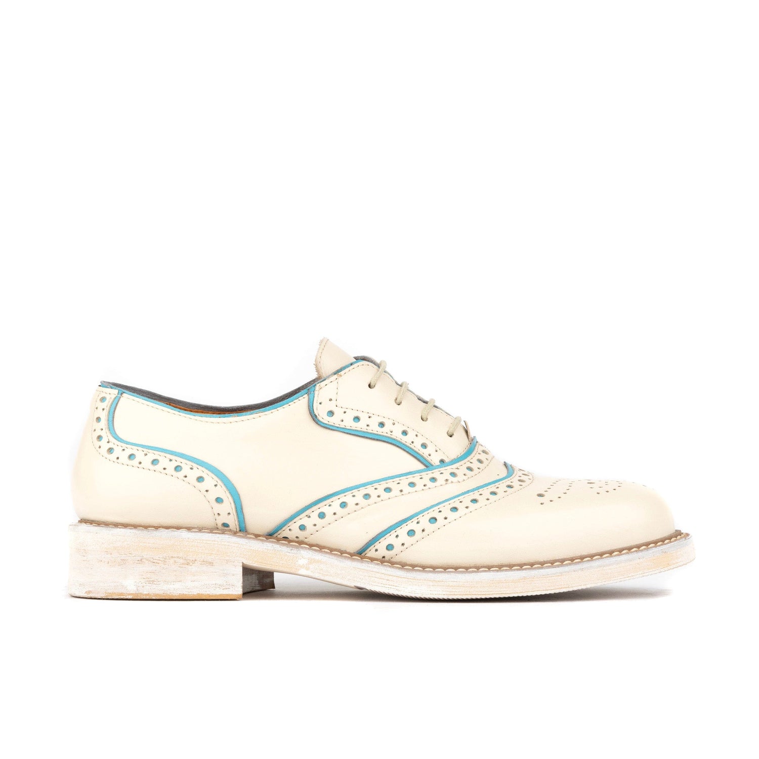 Brick Lane - White & Light Blue Womens Shoes Embassy London 