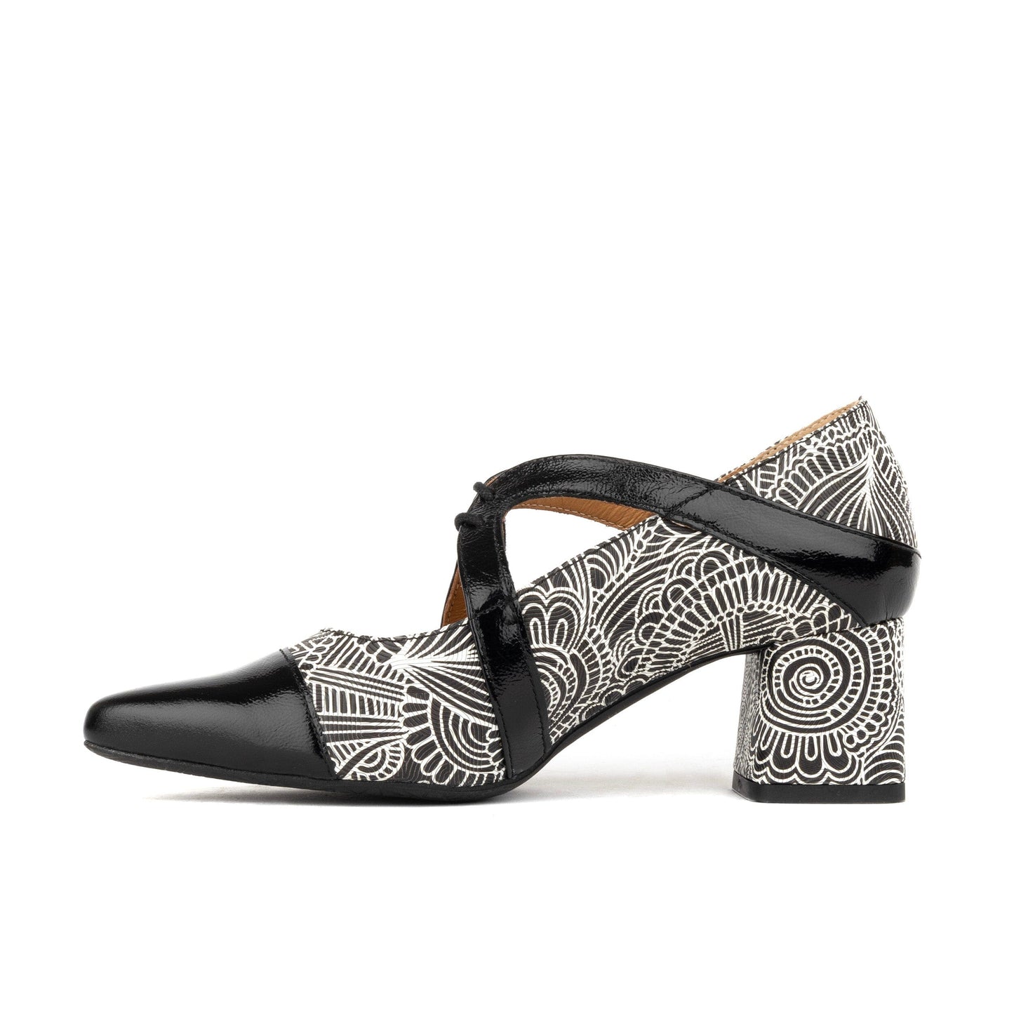 Harlowe High - Black & White & Graphic Print Womens Heels Embassy London 
