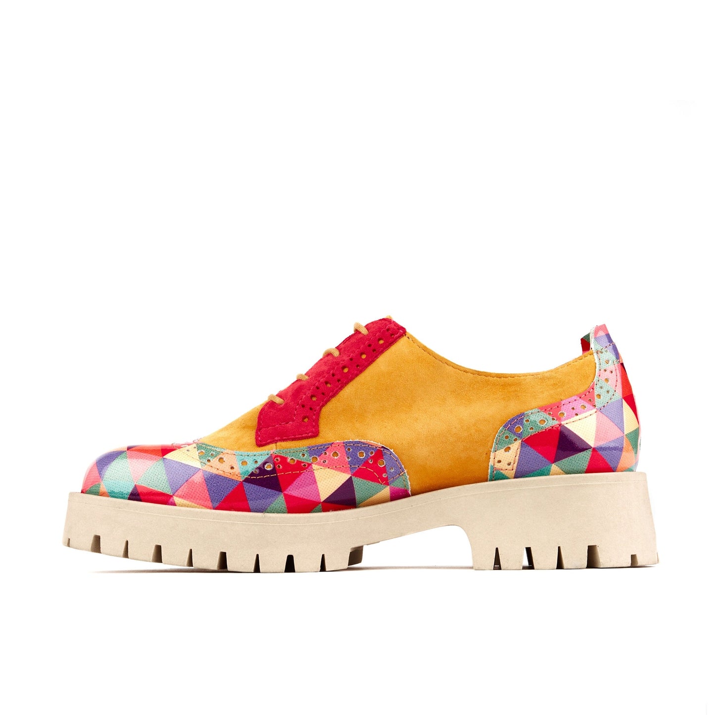 Artisan - Yellow & Pink & Multi Triangle Print Womens Shoes Embassy London 