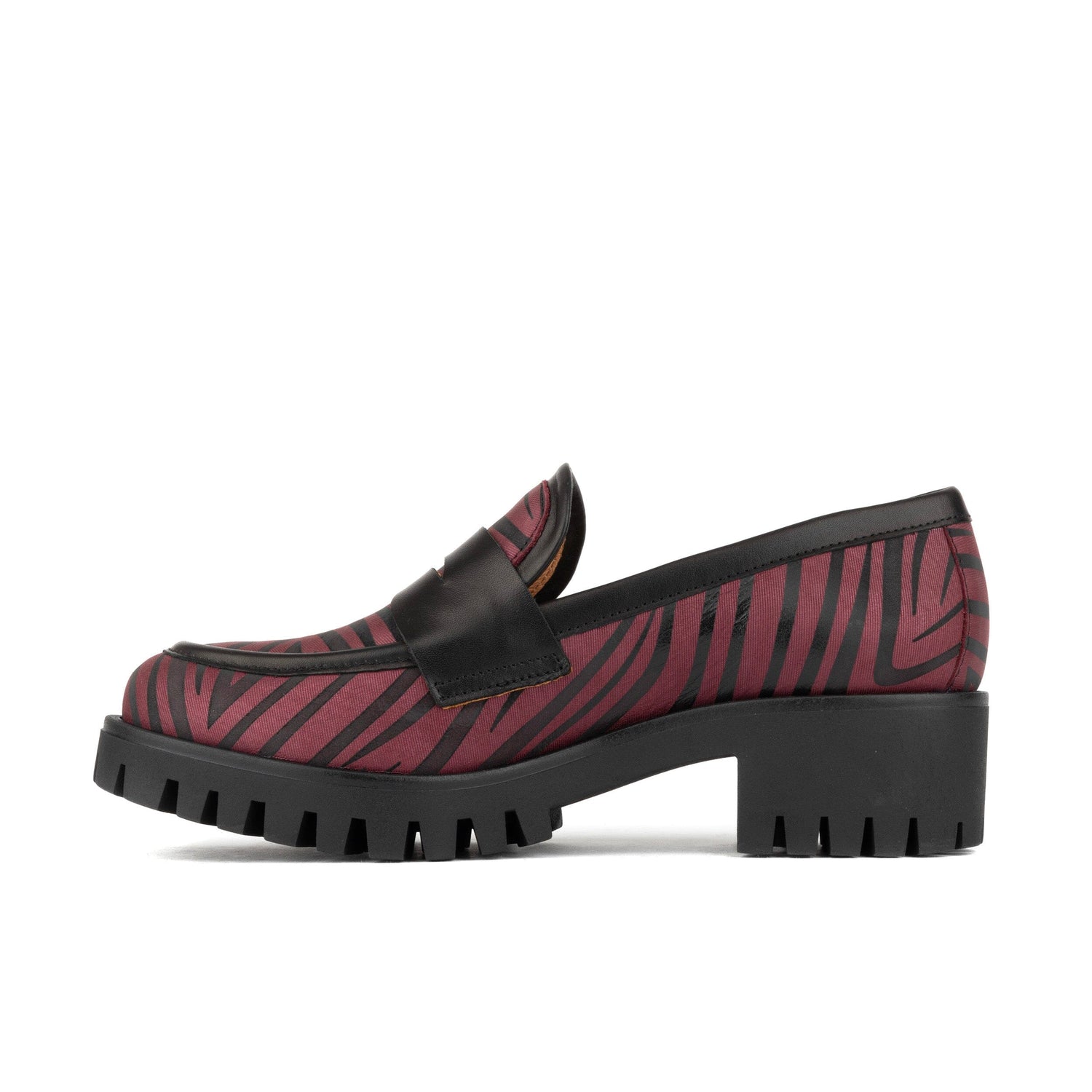 Nancy - Burgundy & Black Womens Loafers Embassy London 