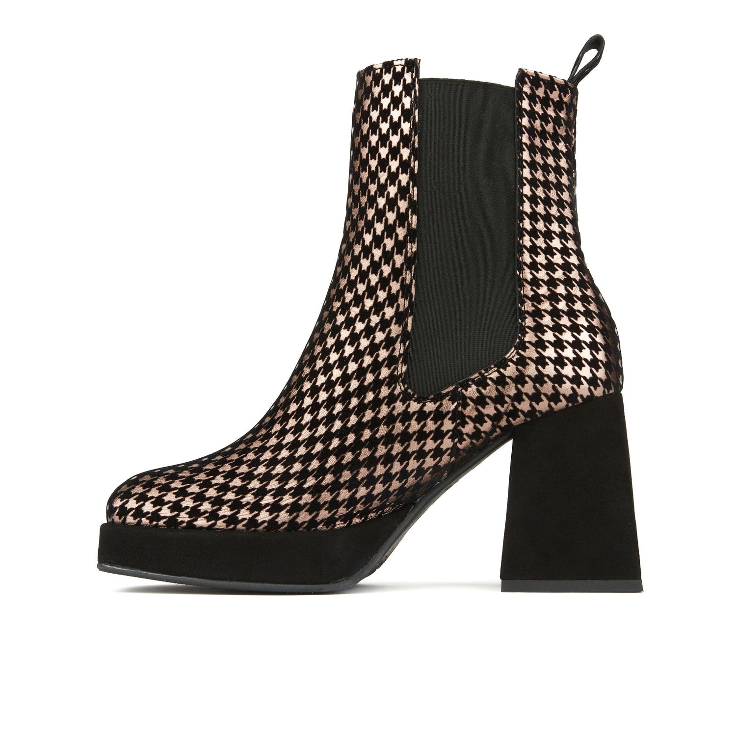 Botanic Boot - Black & Houndstooth Womens Ankle Boots Embassy London 