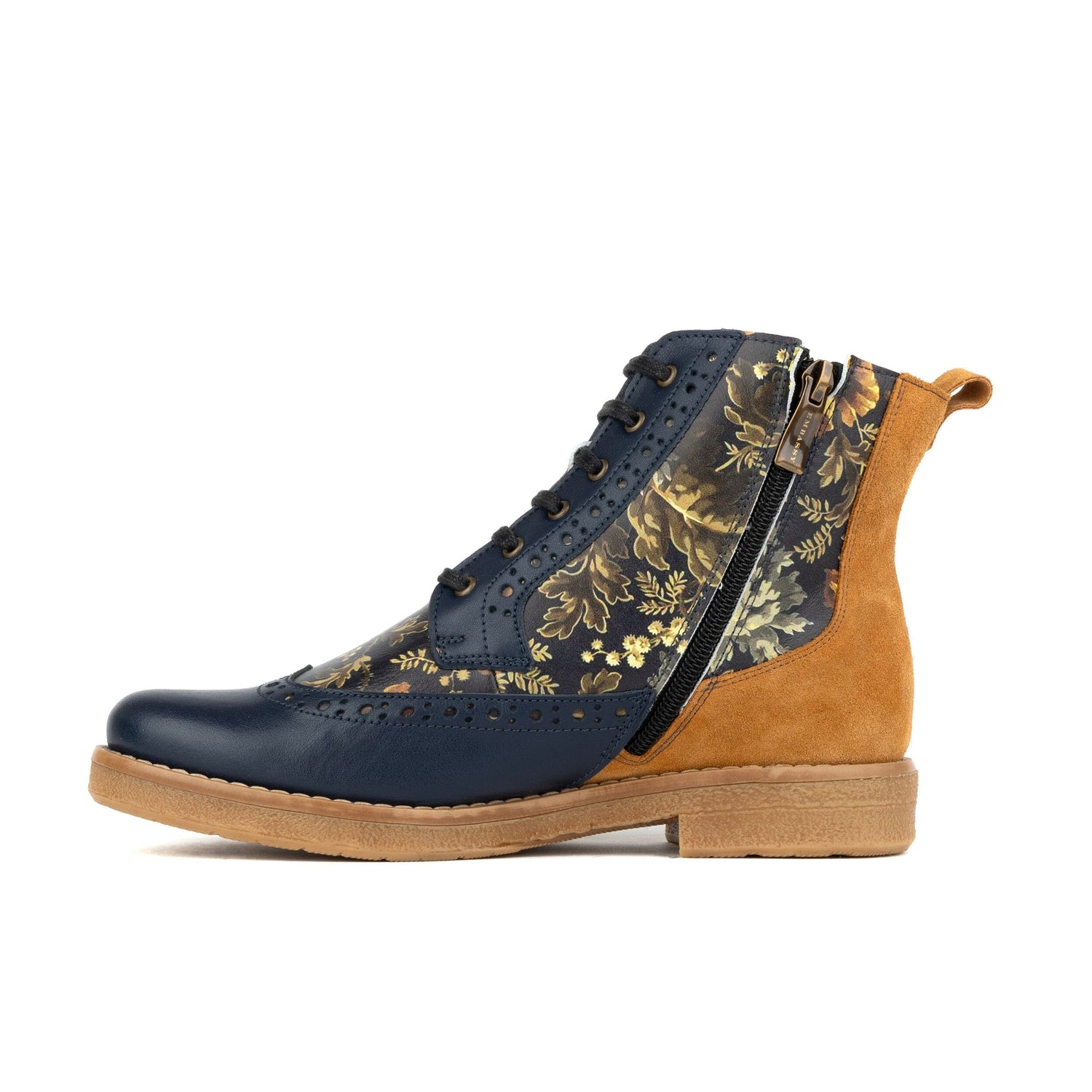 Hatter - Navy & Autumn Bloom Womens Ankle Boots Embassy London 
