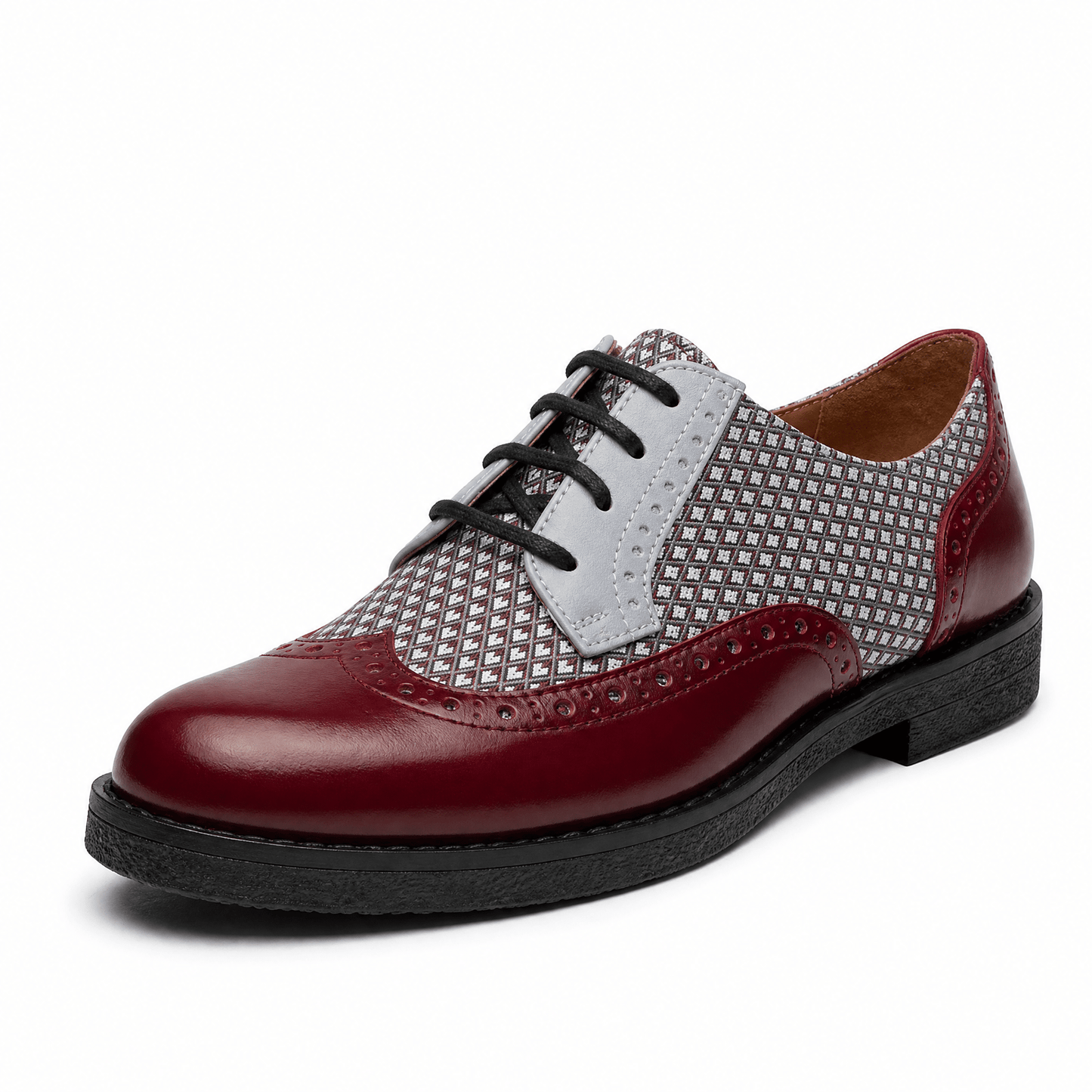 The Artist - Burgundy & Light Blue Diamonds Womens Shoes Embassy London 