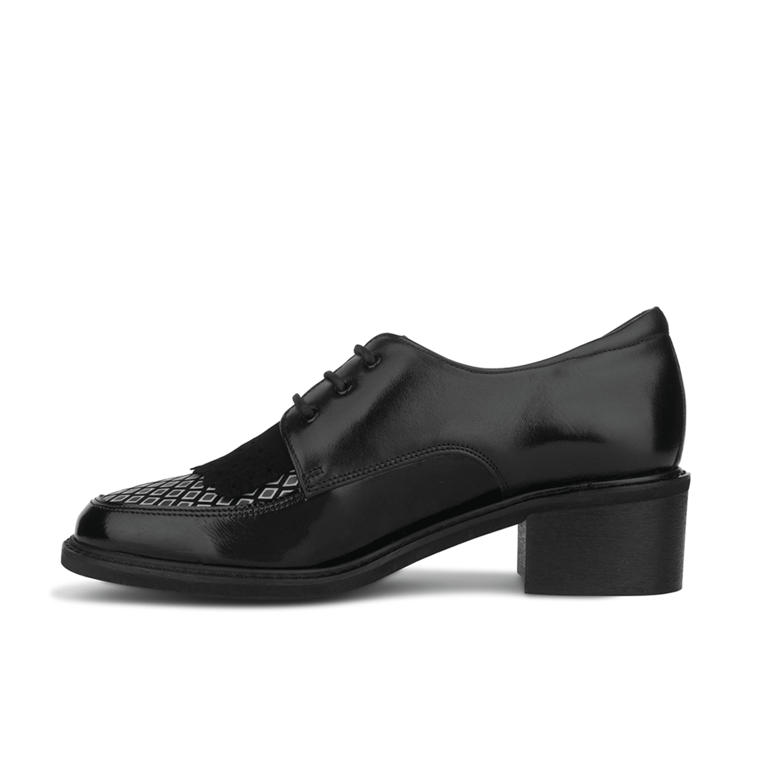 Retro Tone - Black & Grey Diamond Womens Heels Embassy London 