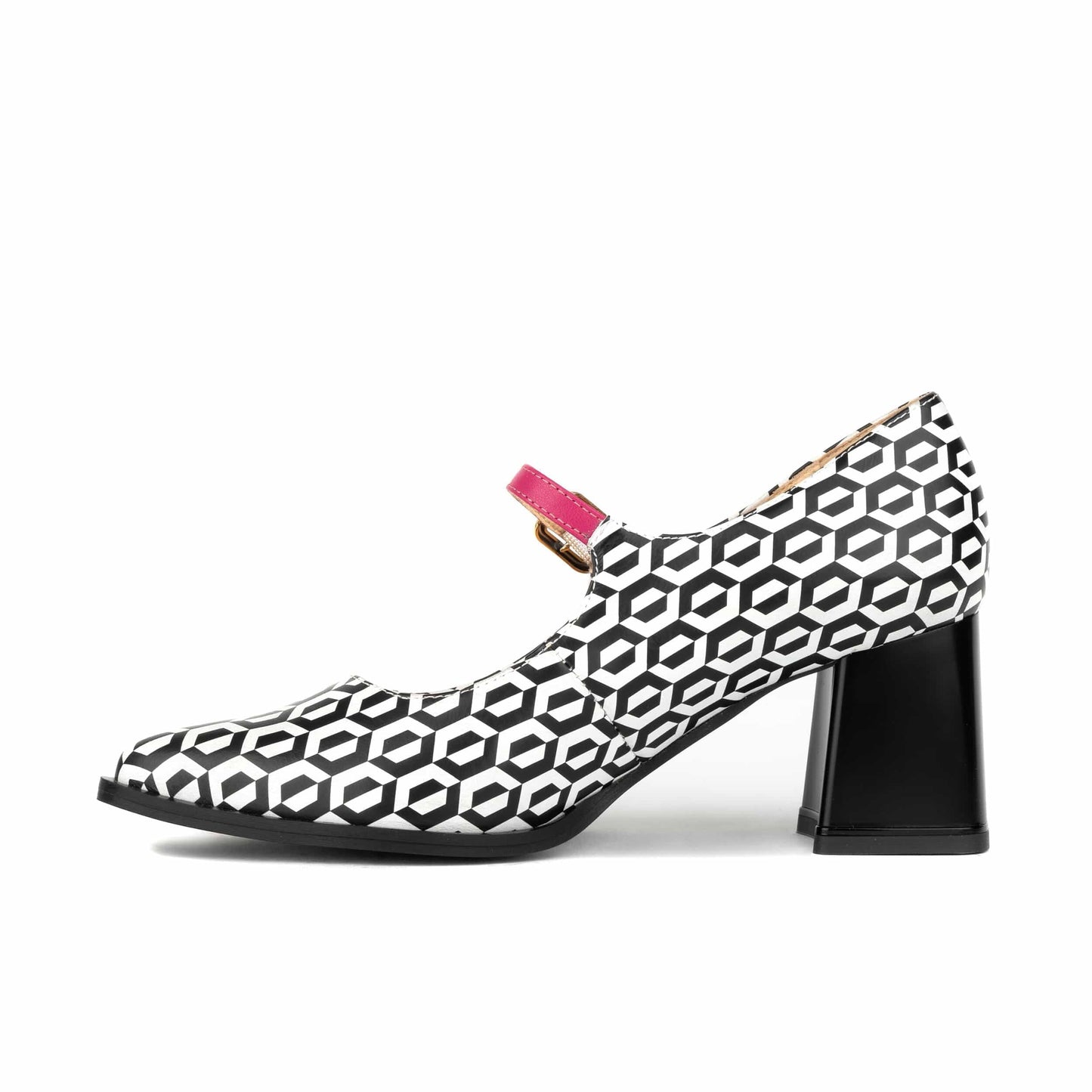 Hyde - Pink & Hexa Print - Women's Leather Mary Jane Pump Womens Heels Embassy London 