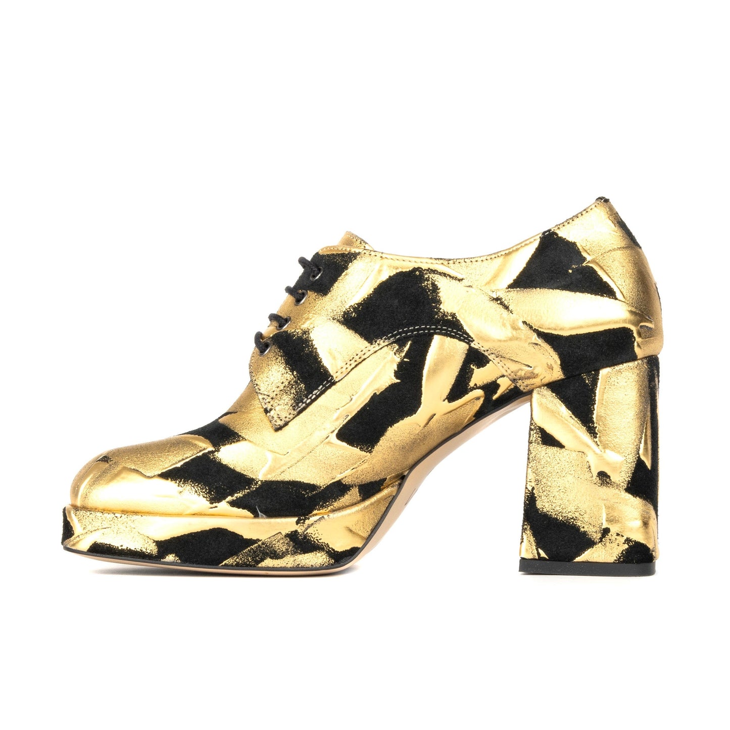 Roulette Platform - Gold & Black Womens Heels Embassy London 