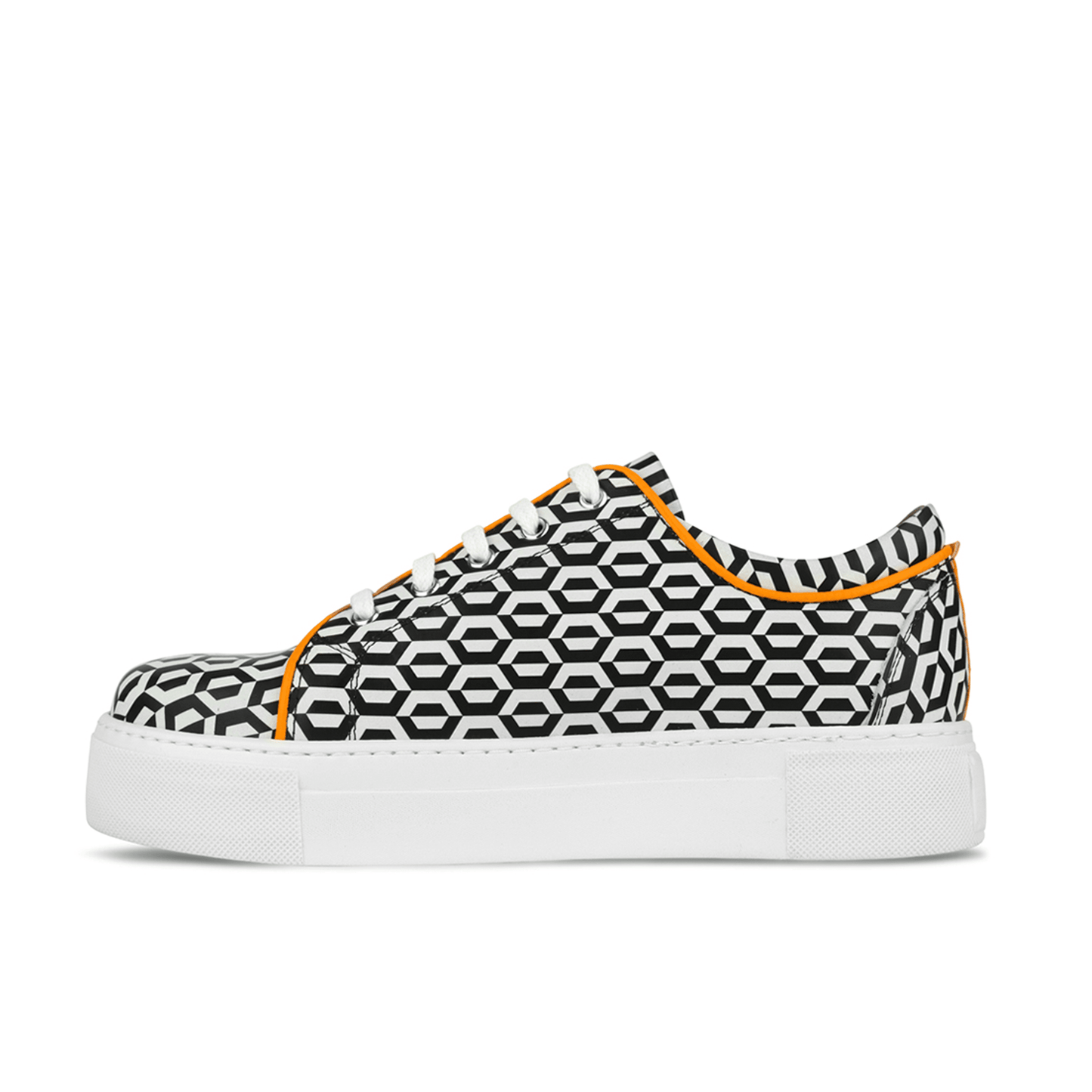 Camila - Black & White Hexa Womens Trainers Embassy London 