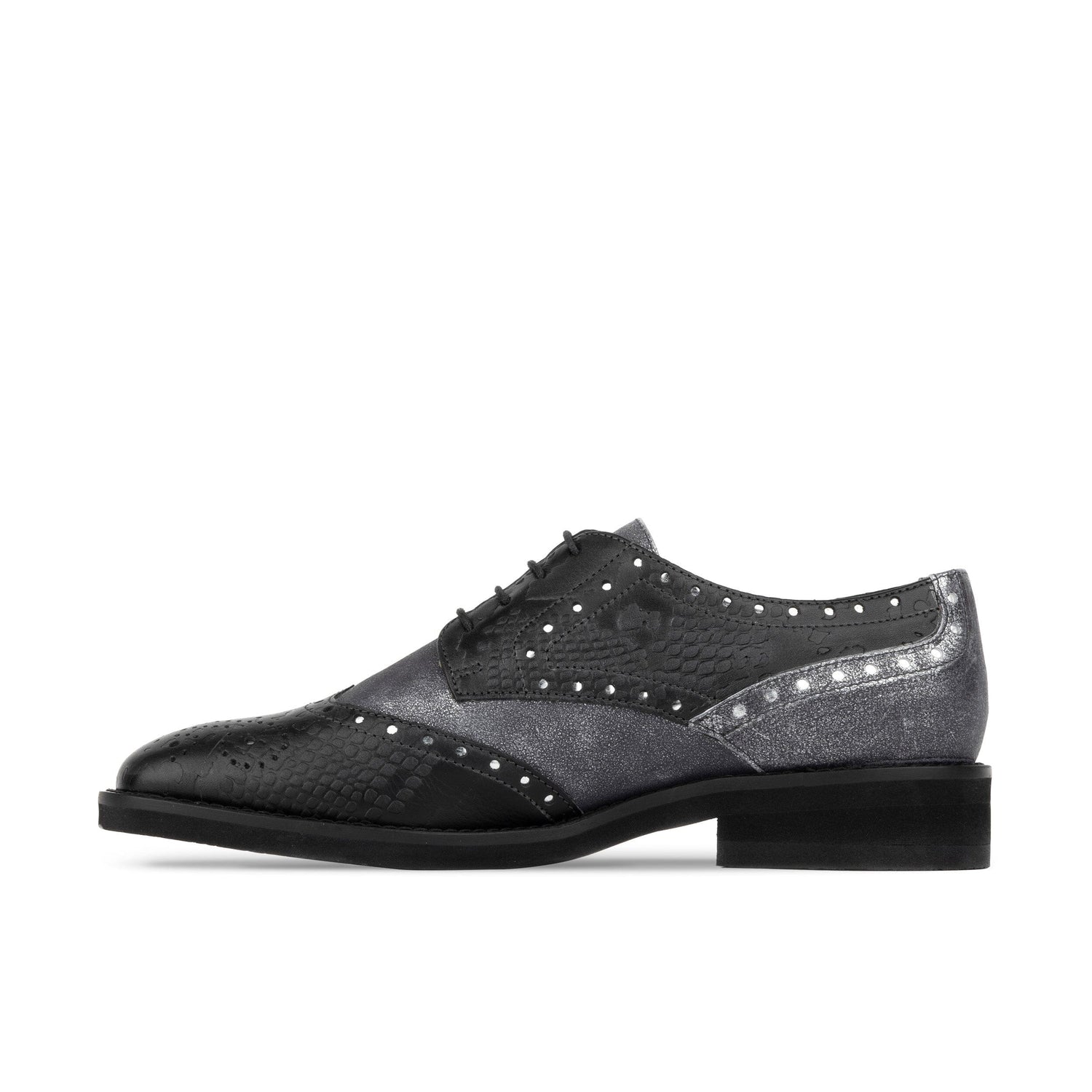 Eton - Black & Grey Womens Oxfords Embassy London 