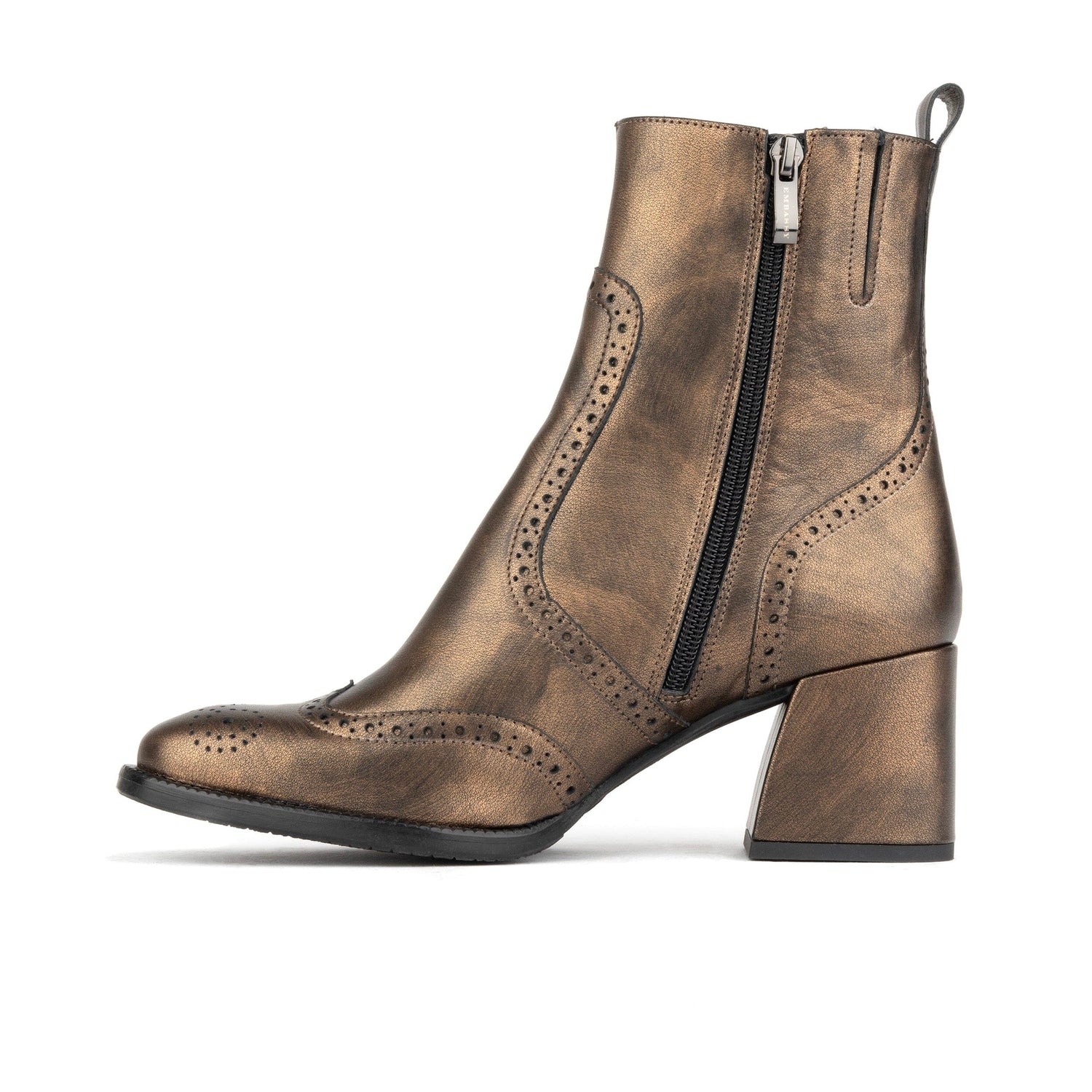 Chloe - Burnished Gold Womens Ankle Boots Embassy London 