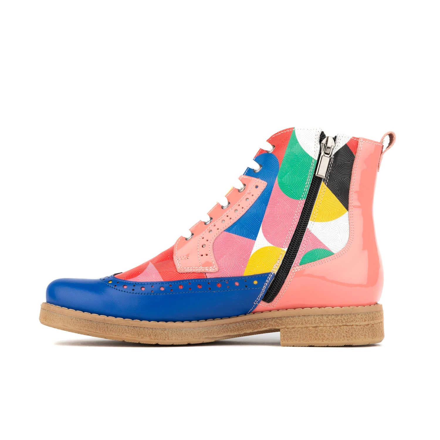 Hatter - Blue & Pink Groovy Womens Ankle Boots Embassy London 