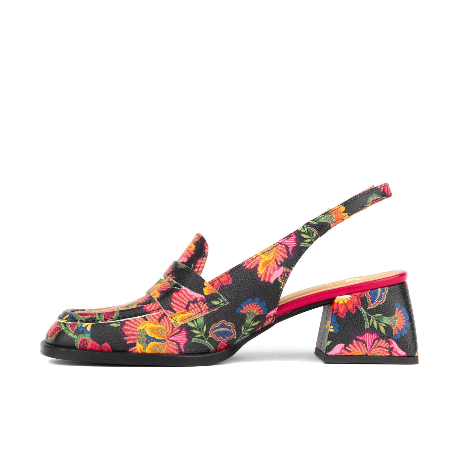 Diana - Black & Red Flowers Womens Heels Embassy London 