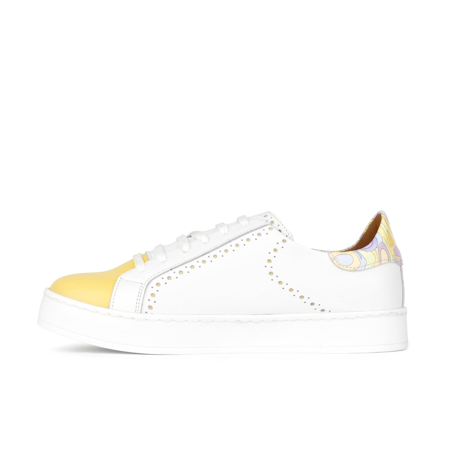 Serena - White & Yellow & Pastel Multi Womens Trainers Embassy London 