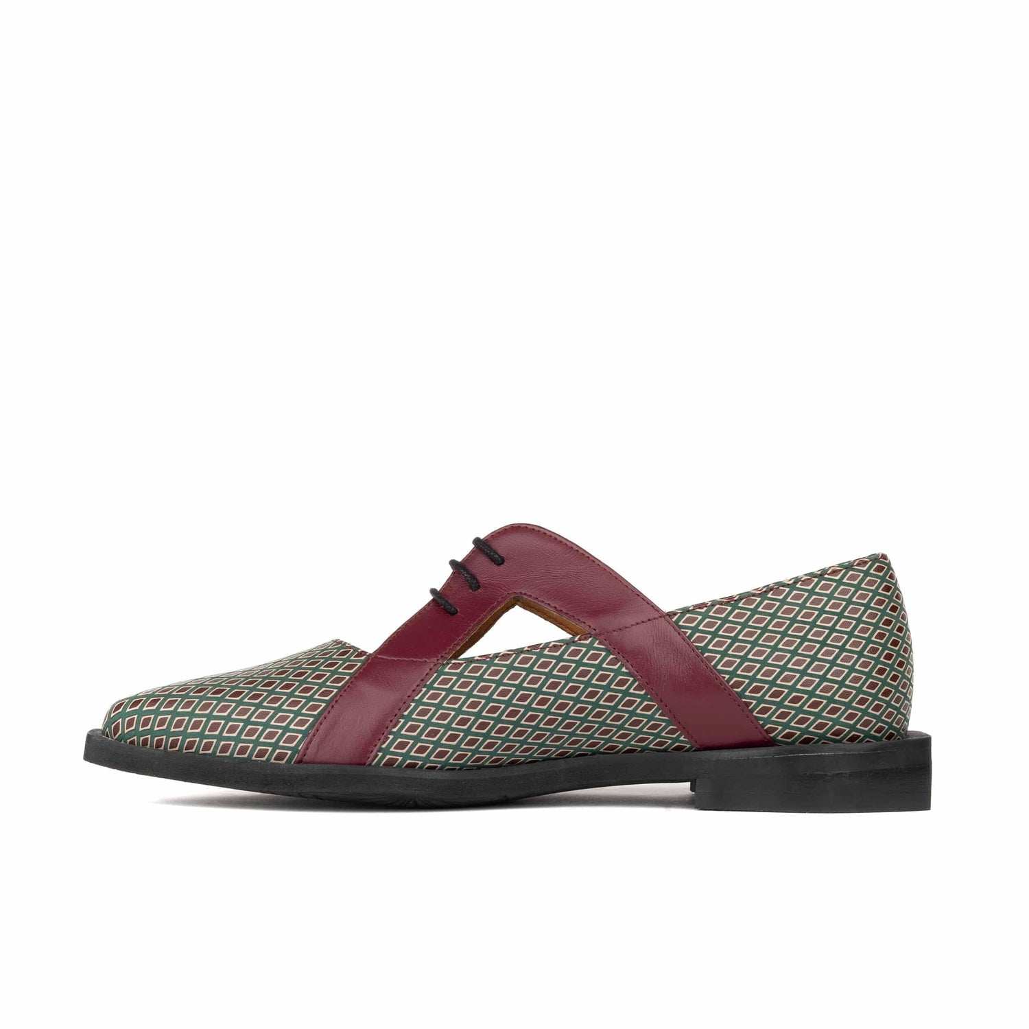 Harlowe - Burgundy & Green Diamond Womens Shoes Embassy London 
