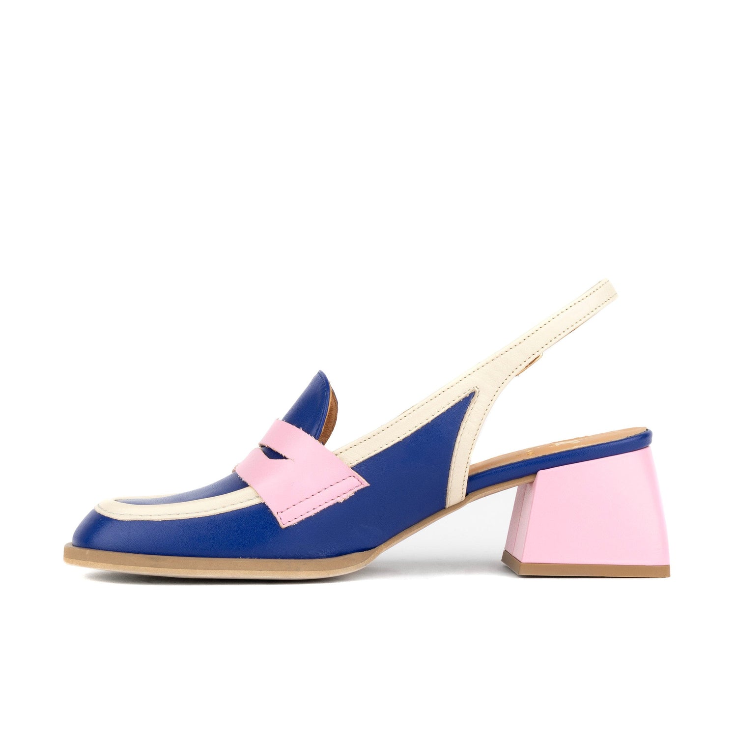 Diana - Blue & Cream & Pink Womens Heels Embassy London 