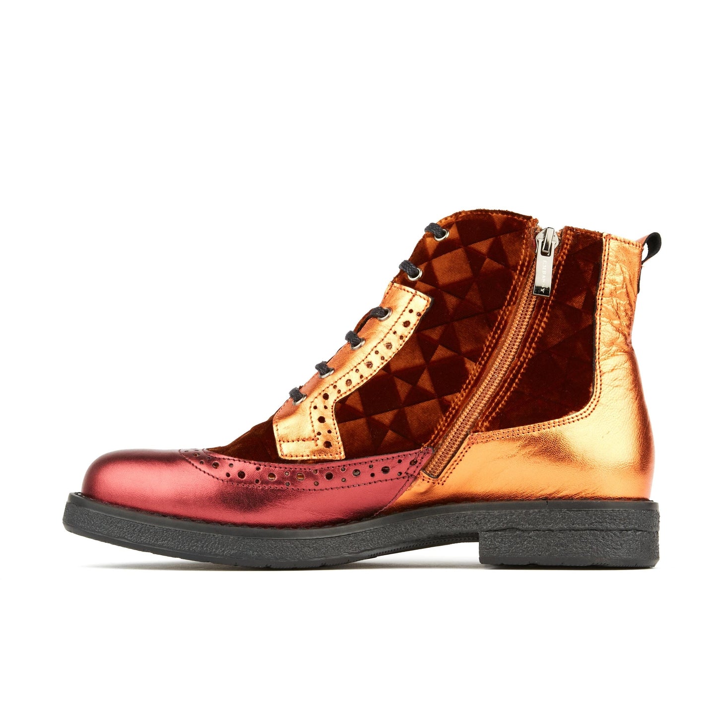 Hatter - Bronze Velvet Womens Ankle Boots Embassy London 