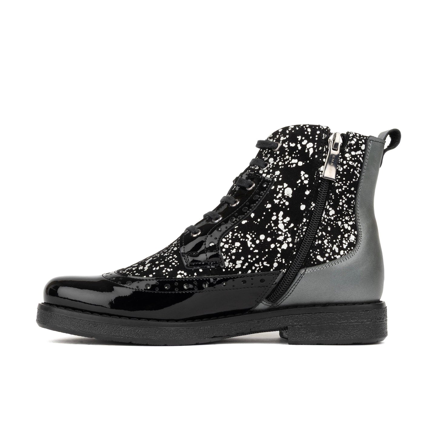 Hatter - Black & Silver Drops Womens Ankle Boots Embassy London 