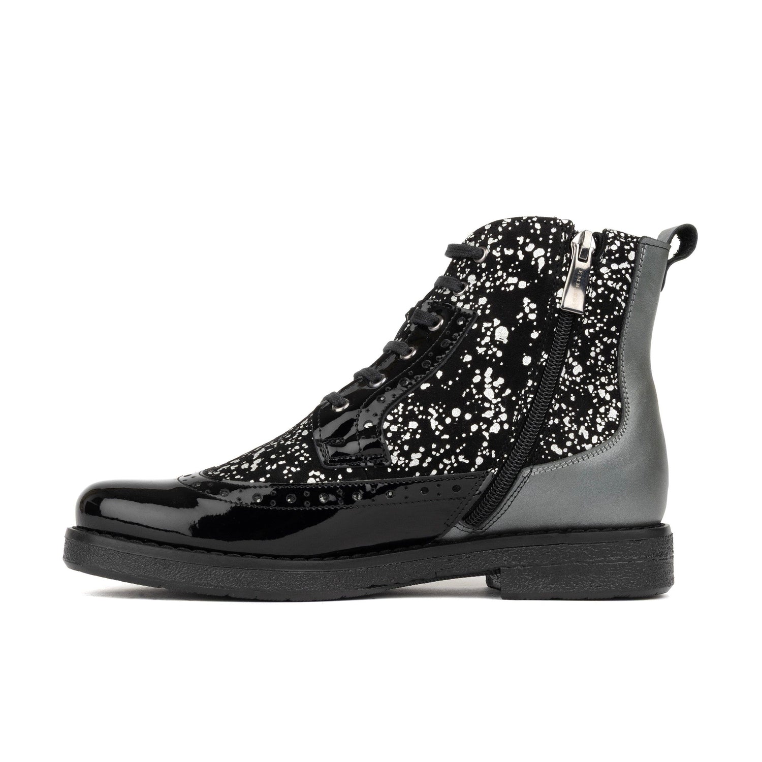 Hatter - Black & Silver Drops Womens Ankle Boots Embassy London 