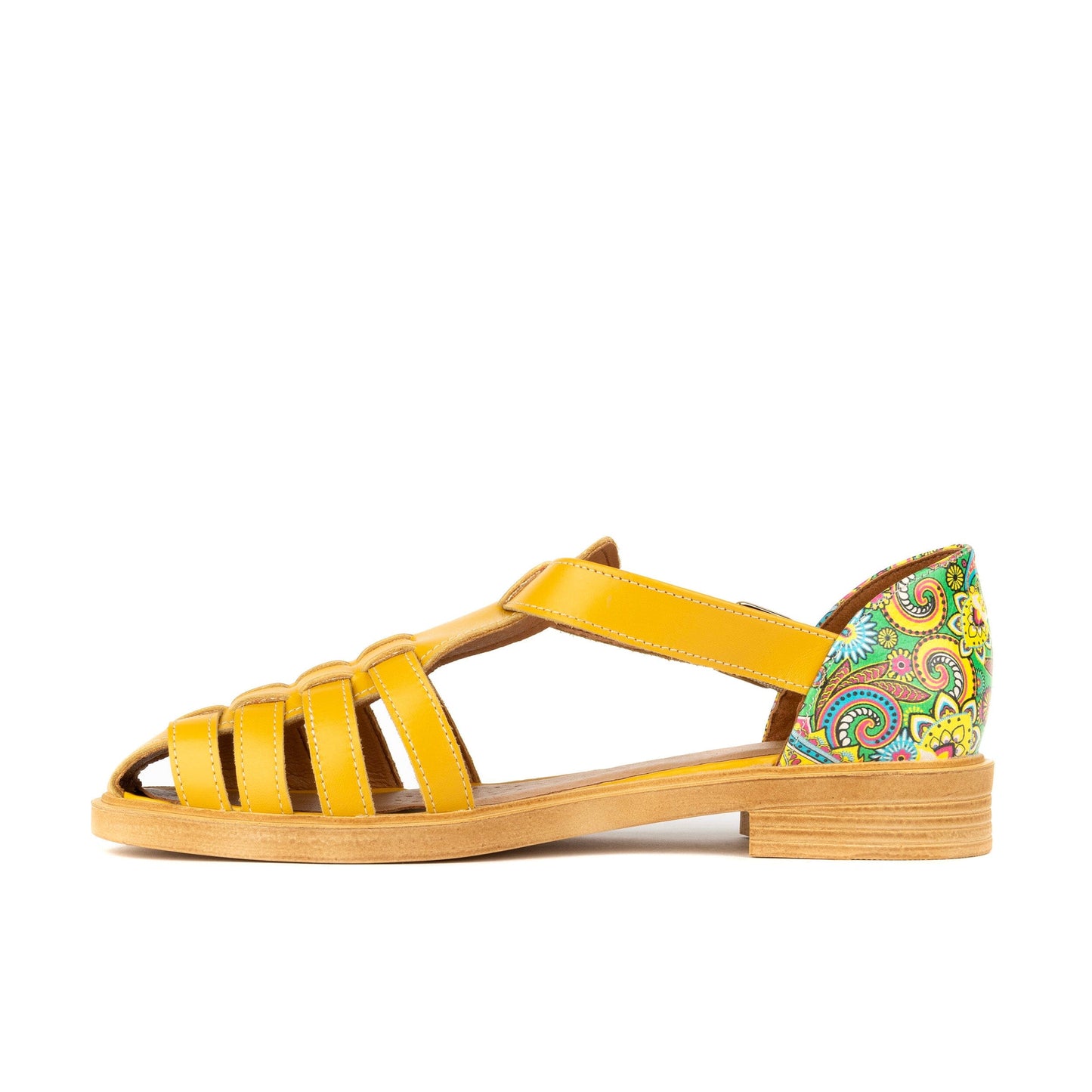 Sandy - Yellow & Festival Print Womens Sandals Embassy London 
