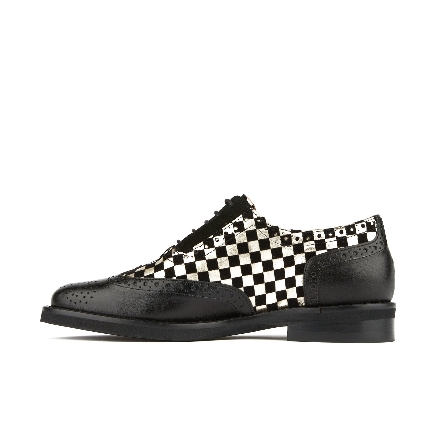Vivienne - Black & White Check Womens Shoes Embassy London 