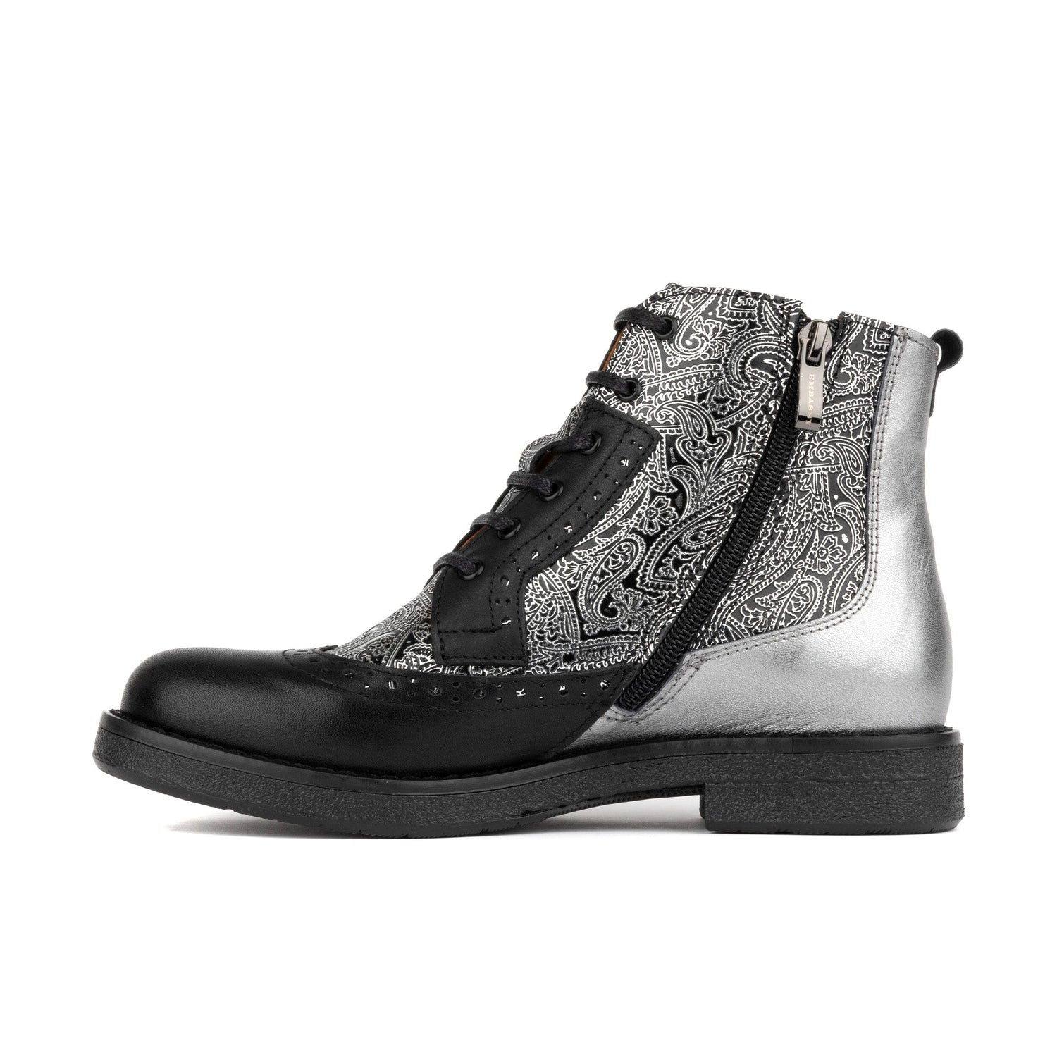 Hatter - Black & Silver Womens Ankle Boots Embassy London 