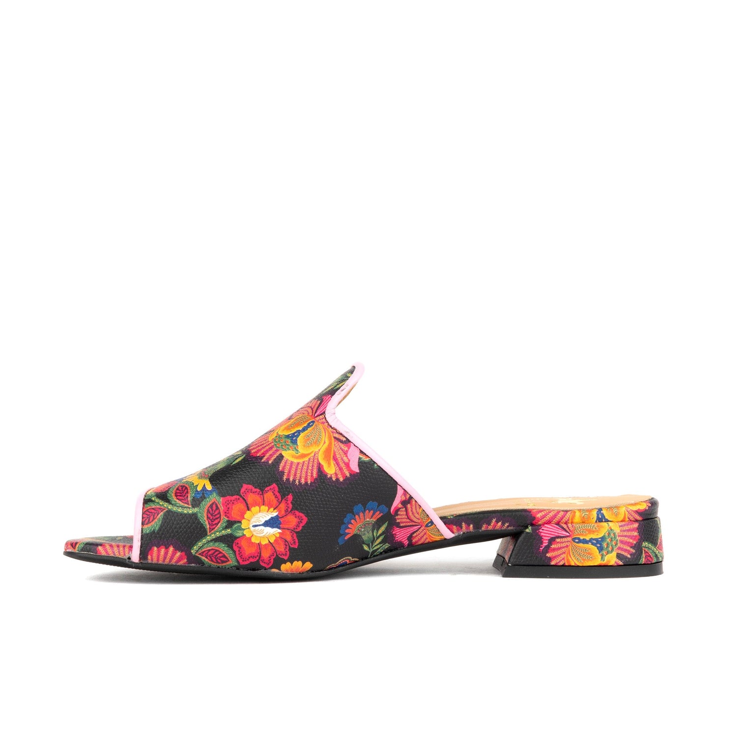 South Beach - Black & Red Flowers Womens Sandals Embassy London 