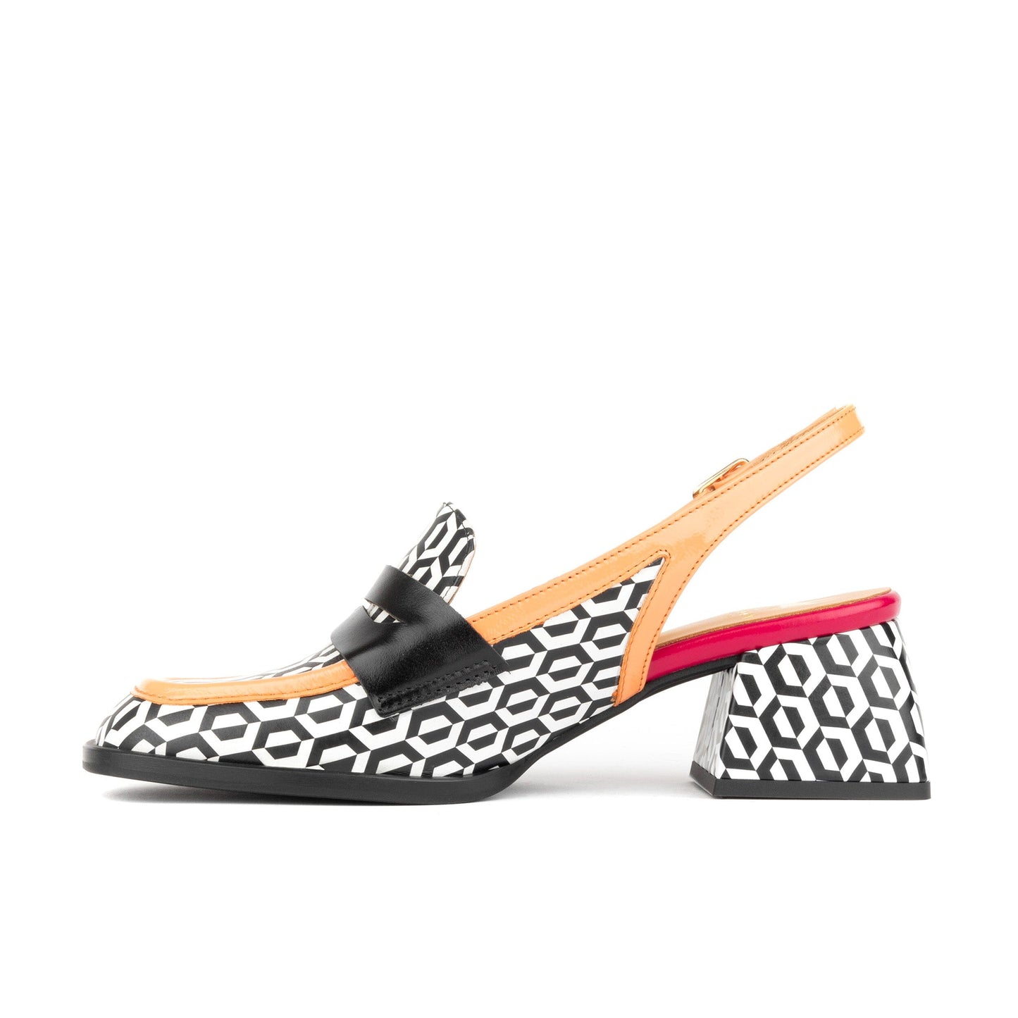 Diana - Black & White Hexa Womens Heels Embassy London 