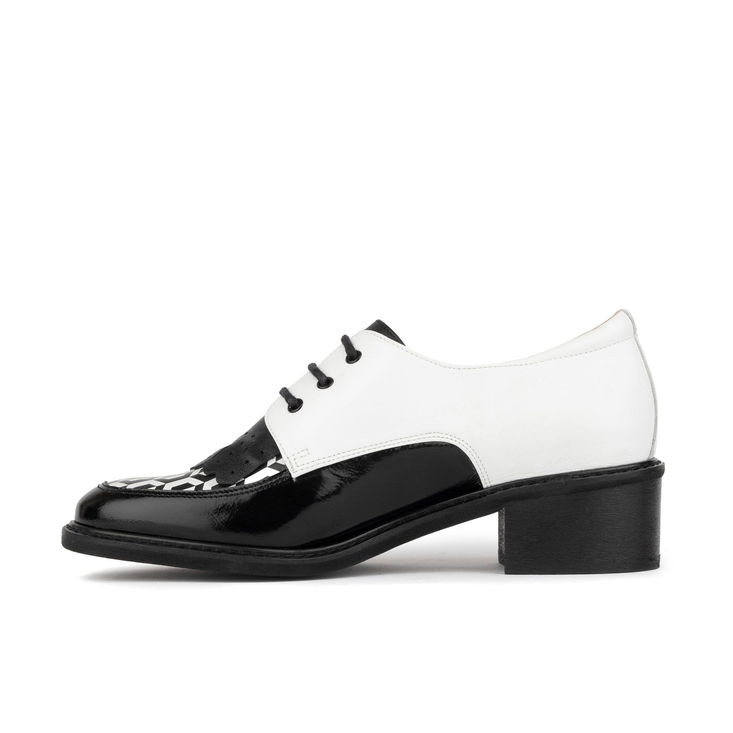 Retro Tone - Black & White Hexa Womens Heels Embassy London 