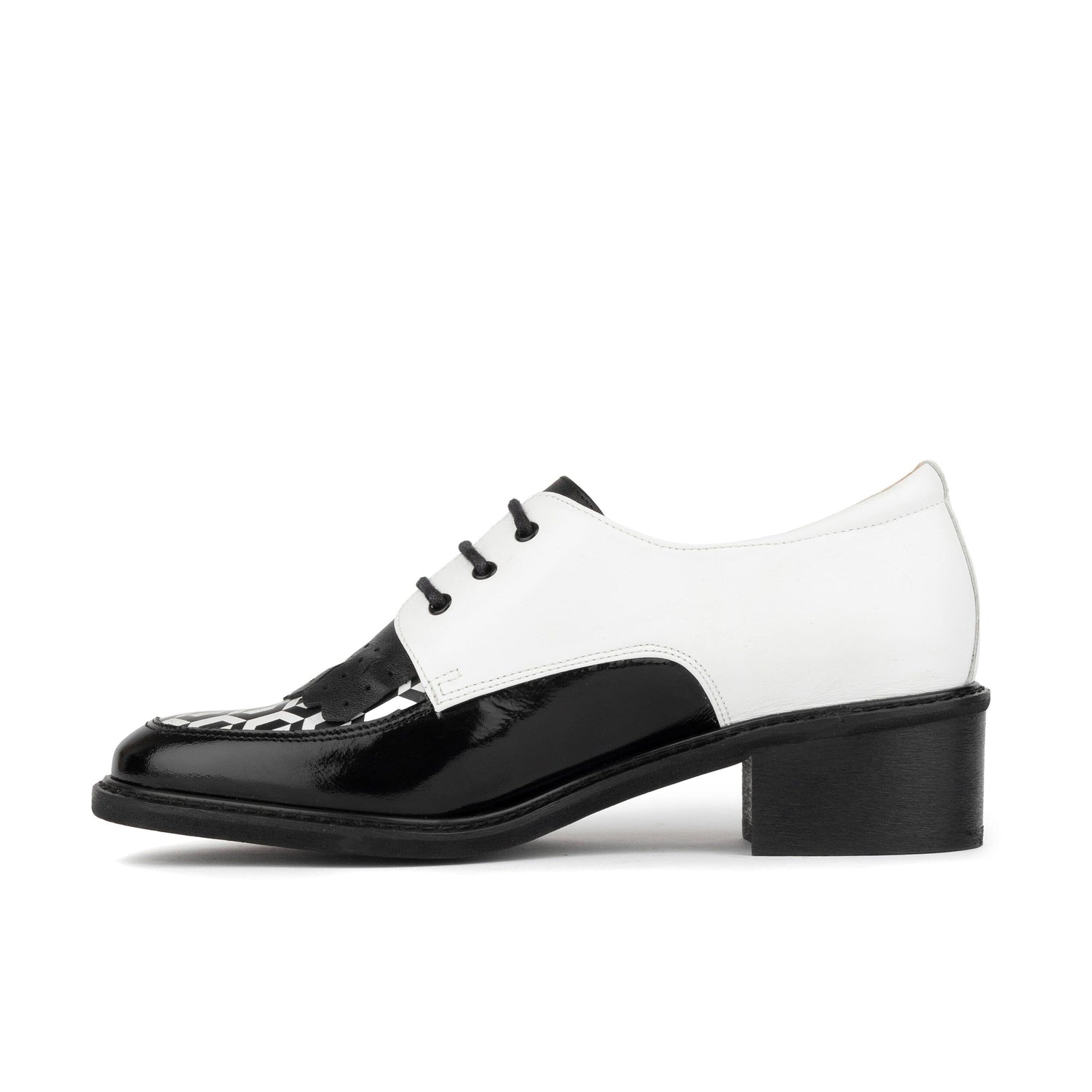 Retro Tone - Black & White Hexa Womens Heels Embassy London 