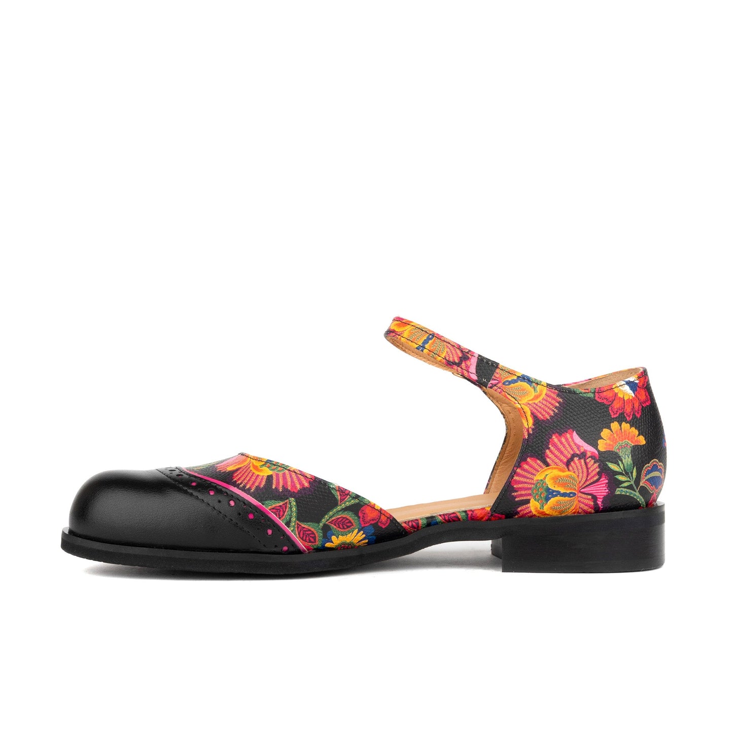Gigot - Black & Red Flowers Womens Sandals Embassy London 