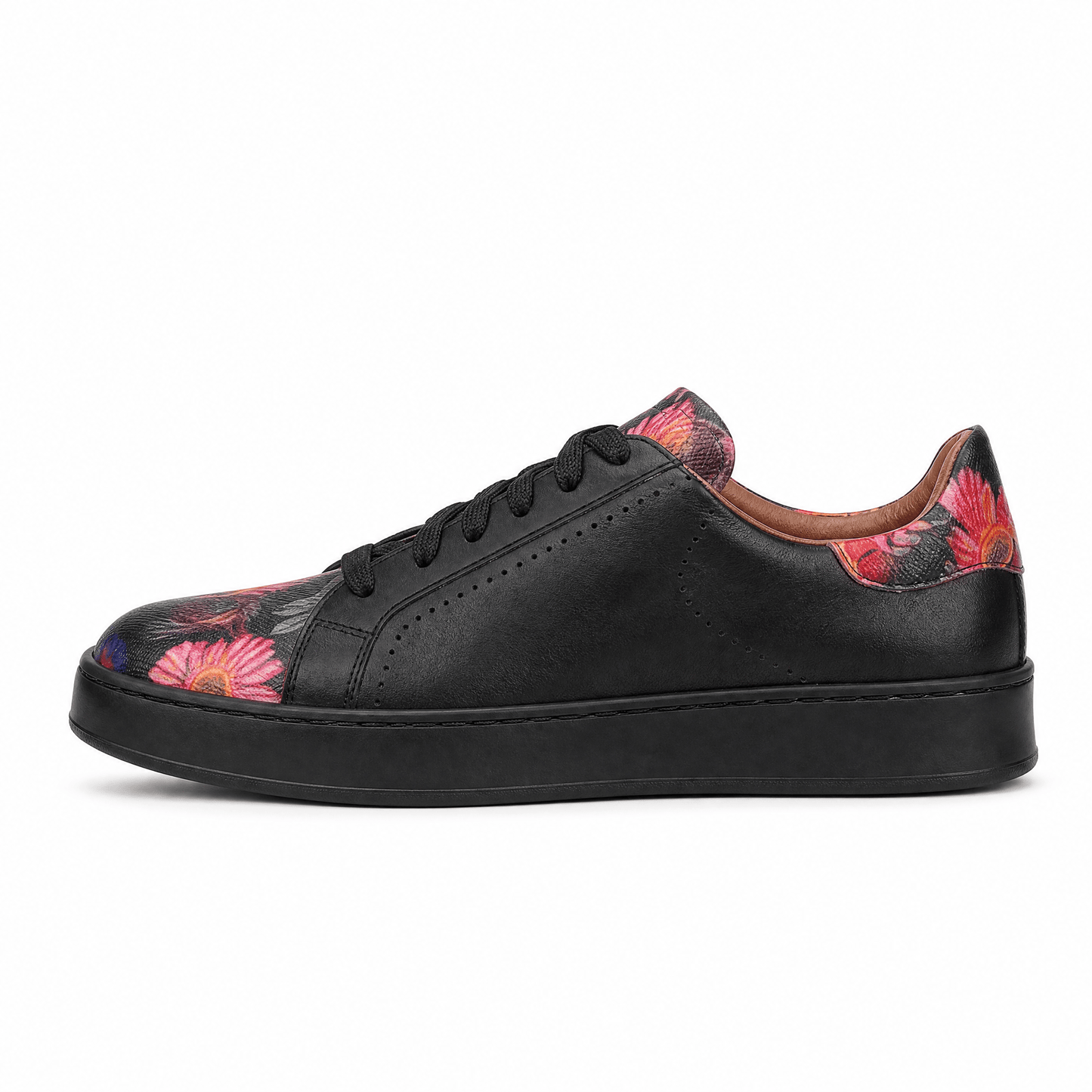 Serena - Black & Flowers Womens Trainers Embassy London 