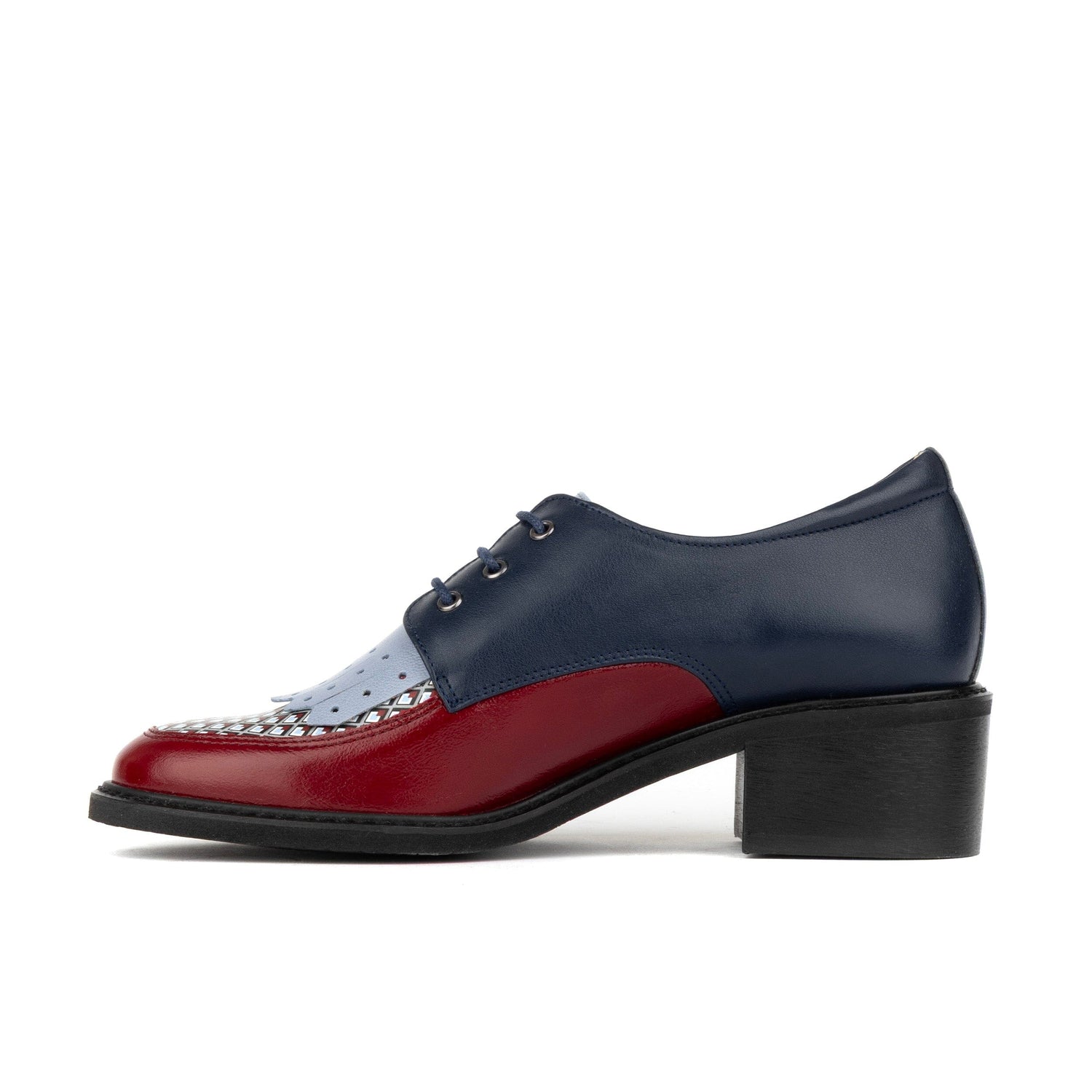 Retro Tone - Burgundy & Violet & Green Diamonds Womens Heels Embassy London 