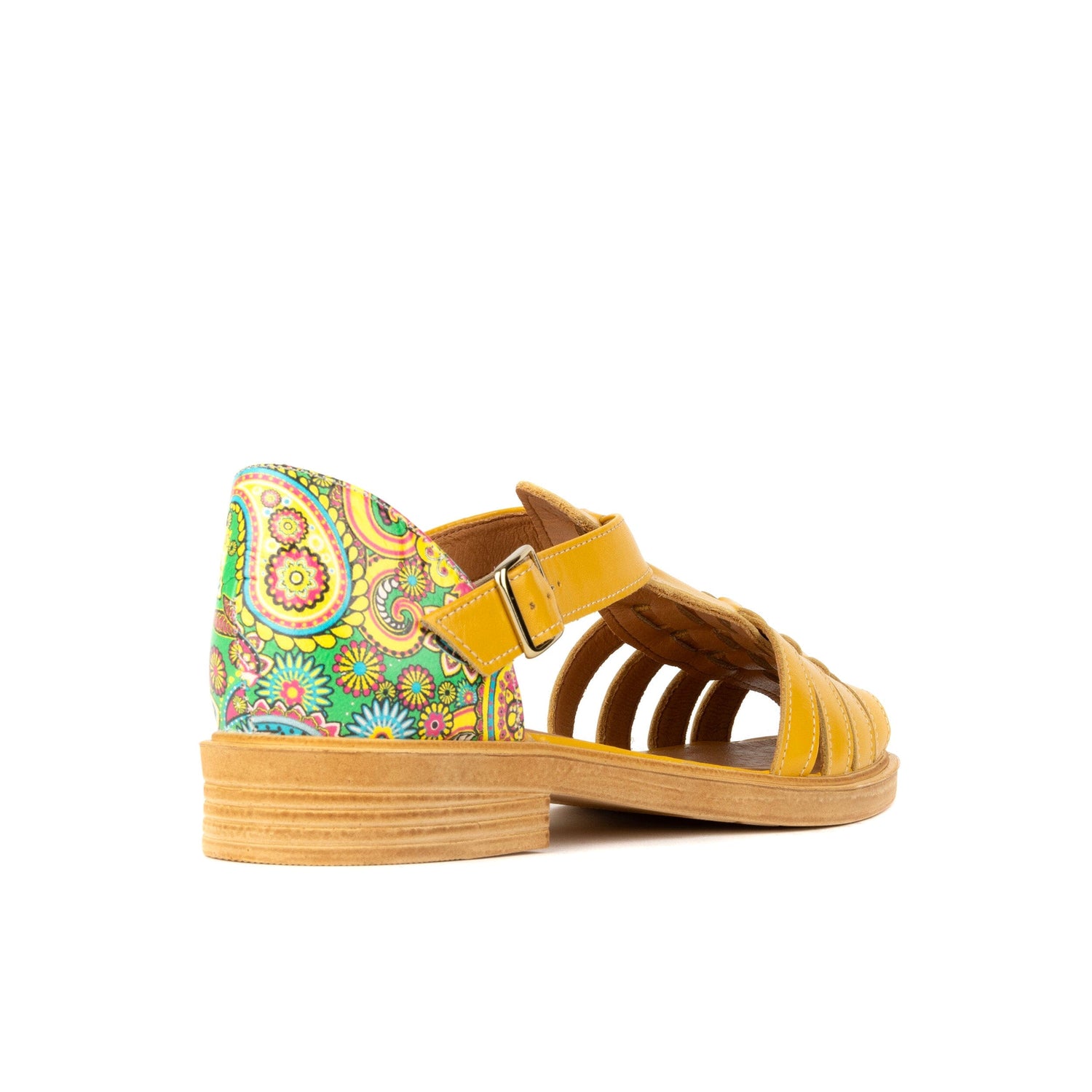 Sandy - Yellow & Festival Print Womens Sandals Embassy London 