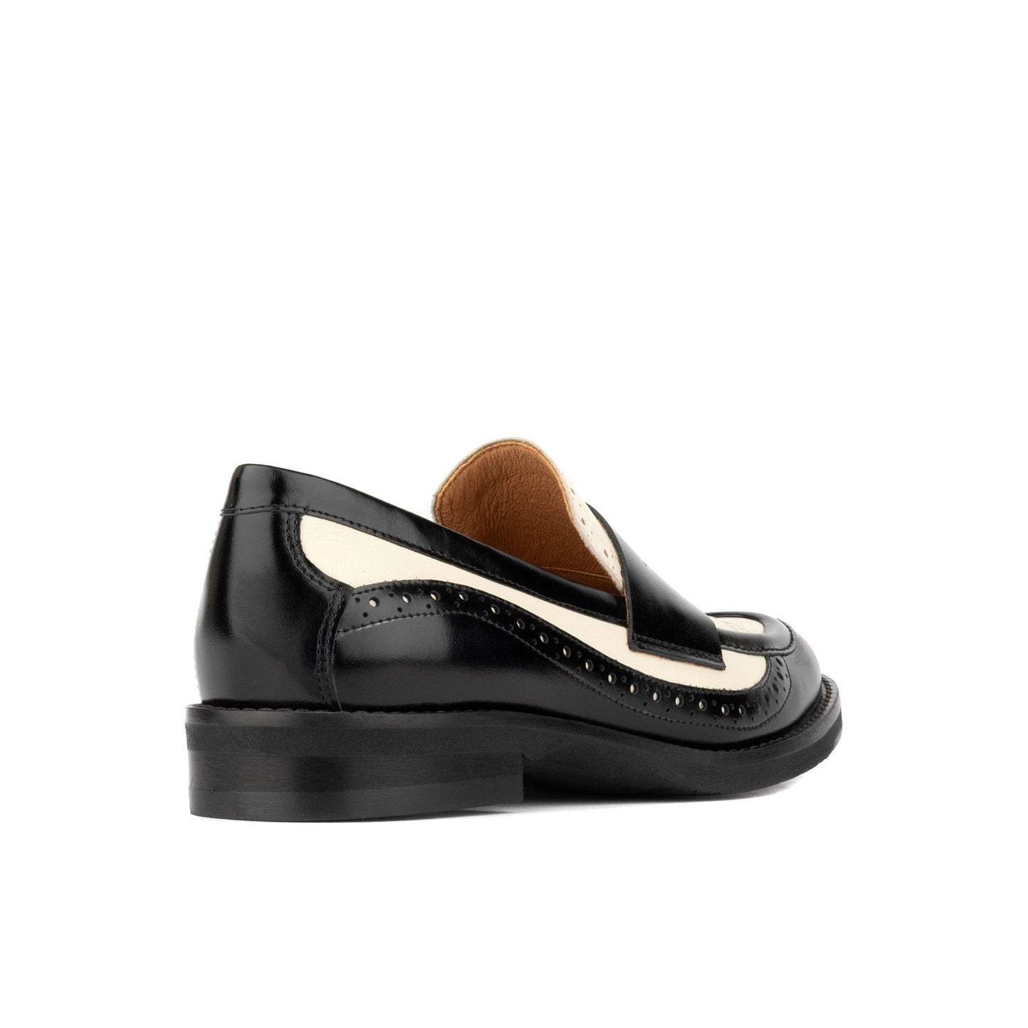 Angelina - Black & Cream Womens Loafers Embassy London 