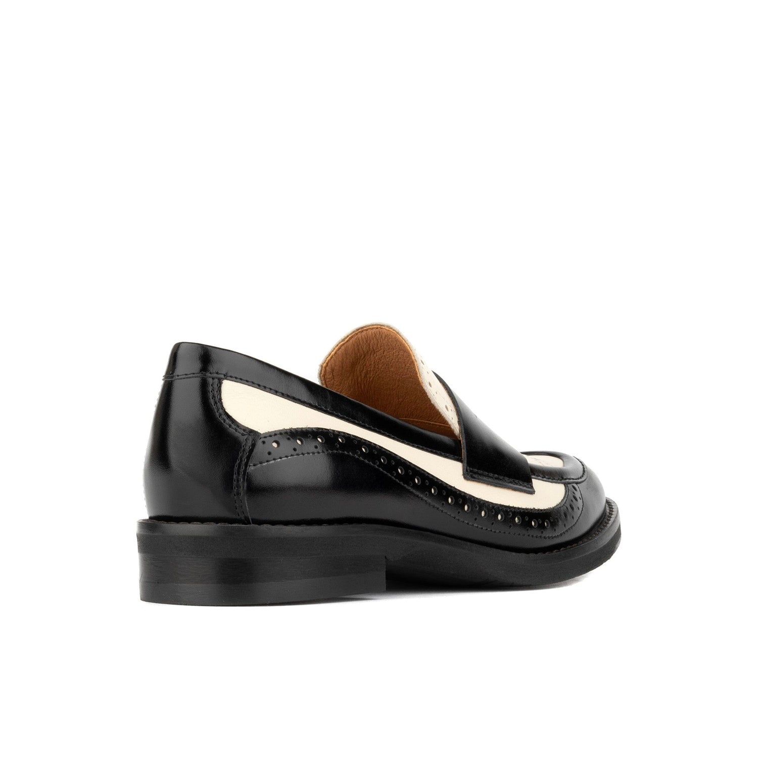 Angelina - Black & Cream Womens Loafers Embassy London 