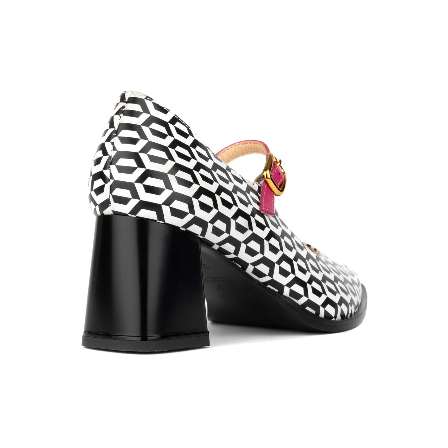 Hyde - Pink & Hexa Print - Women's Leather Mary Jane Pump Womens Heels Embassy London 
