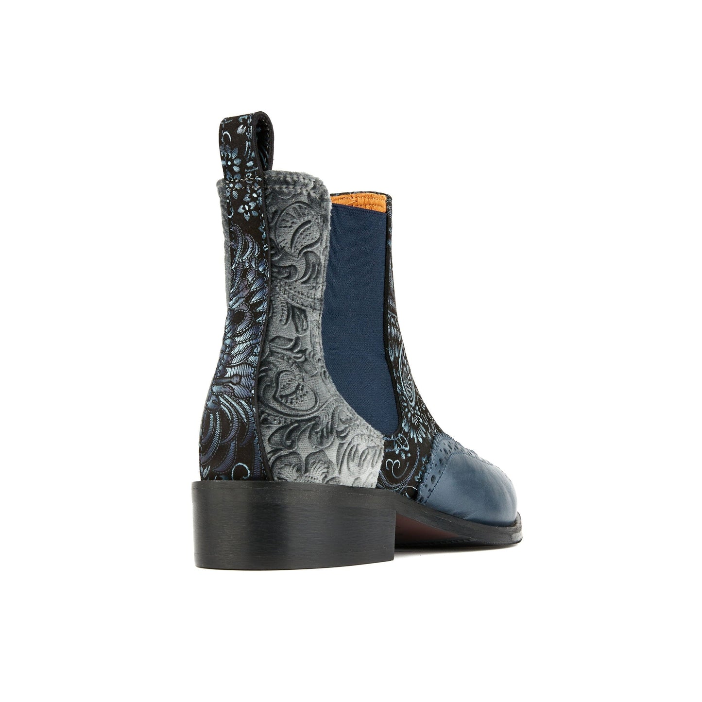 Mamacita - Silver Paisley & Black Womens Ankle Boots Embassy London 