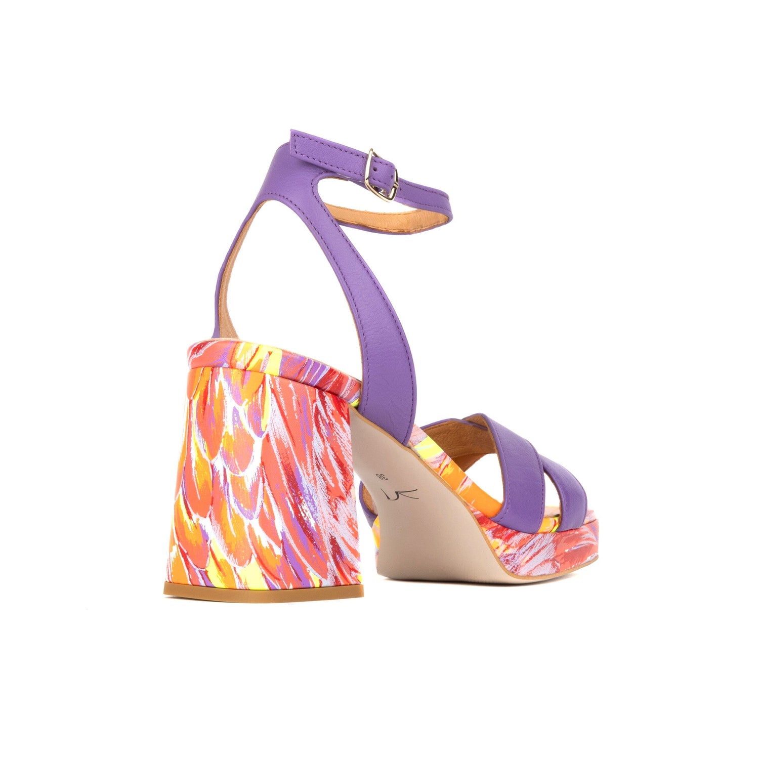 Long Beach - Purple & Bright Flamingo Womens Heels Embassy London 