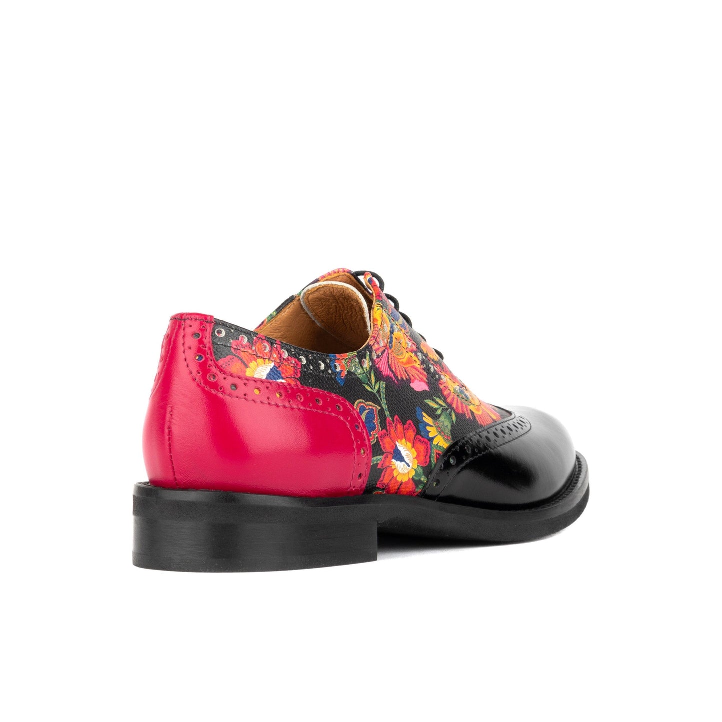 Vivienne - Black & Red Flowers Womens Shoes Embassy London 