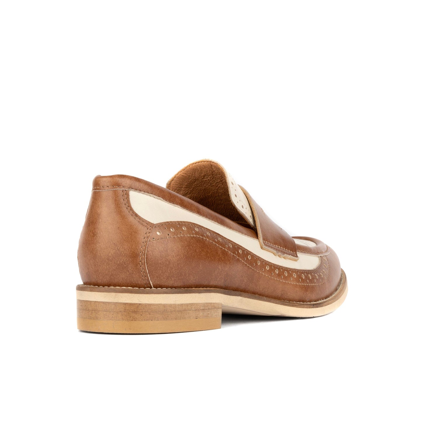 Angelina - Tan & Off White Womens Loafers Embassy London 