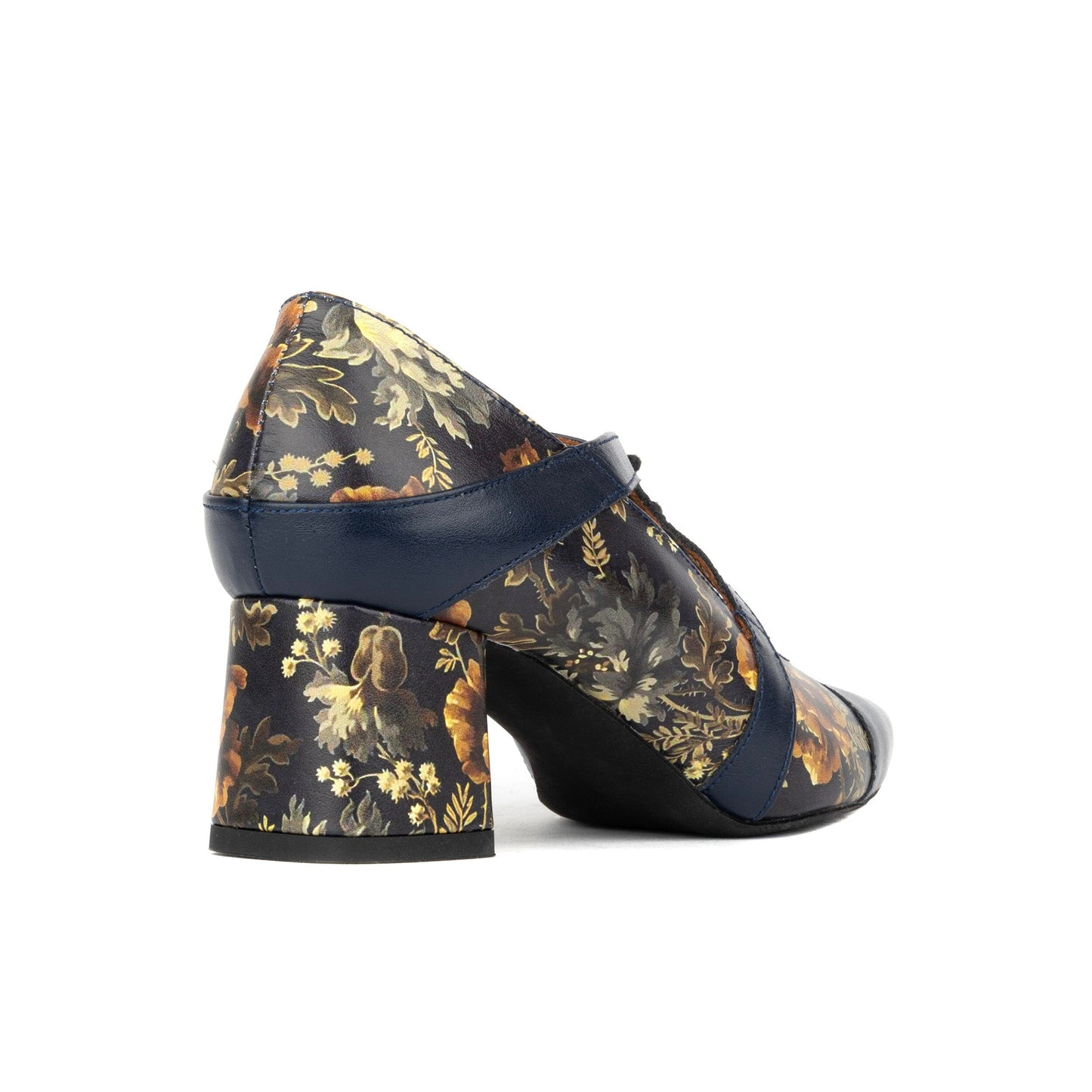 Harlowe High - Navy & Autumn Bloom Womens Heels Embassy London 