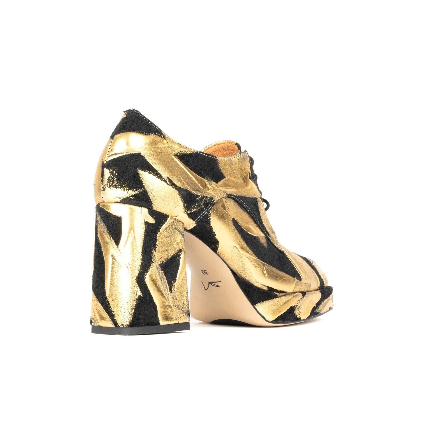 Roulette Platform - Gold & Black Womens Heels Embassy London 